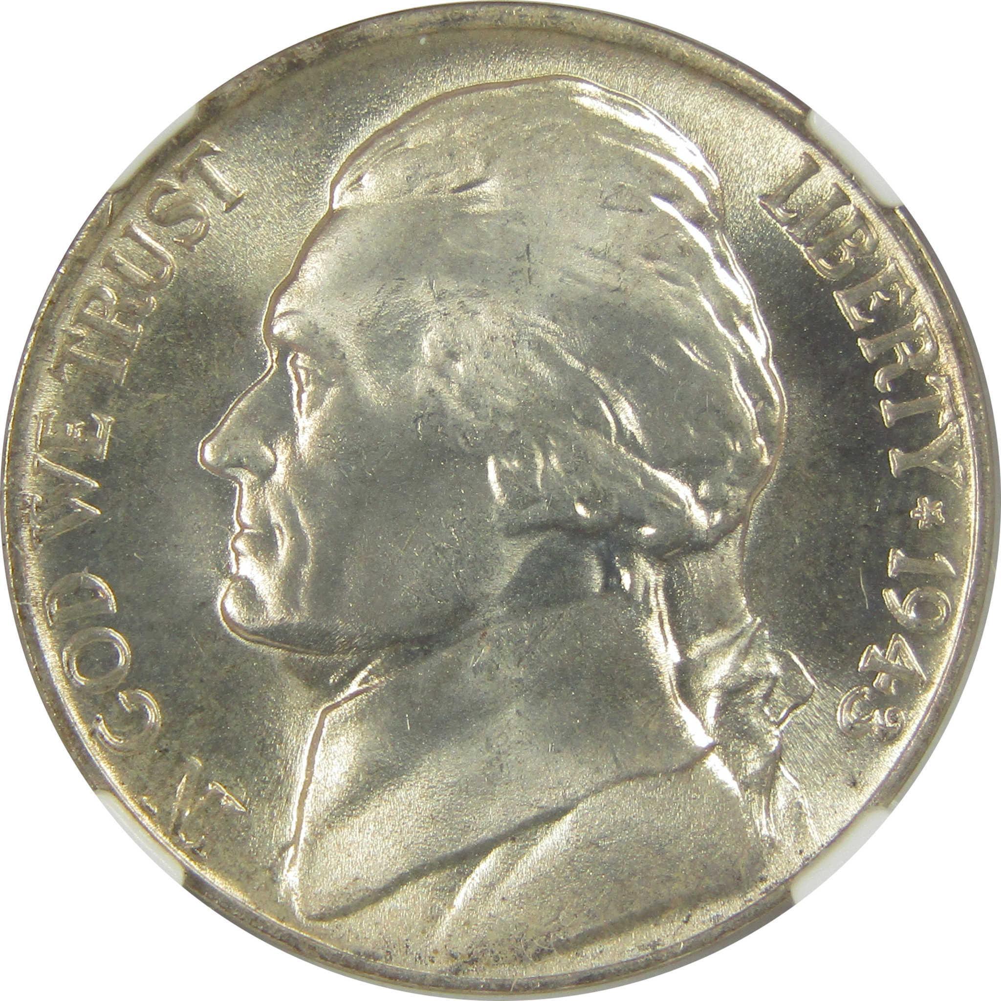 1943 P Jefferson Nickel MS 67 NGC Silver Bag Fragment SKU:I20329