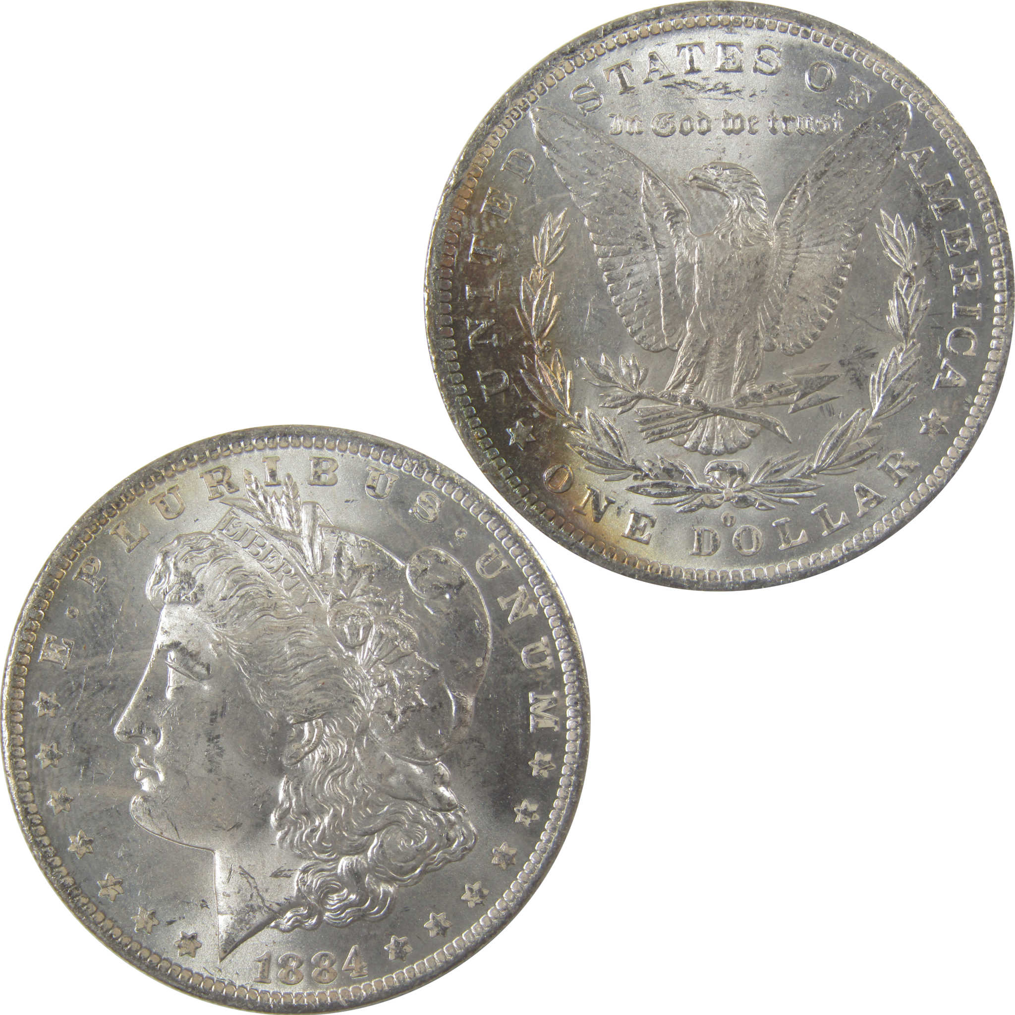 1884 O Morgan Silver Dollar Uncirculated Mint State Toned SKU:I23522