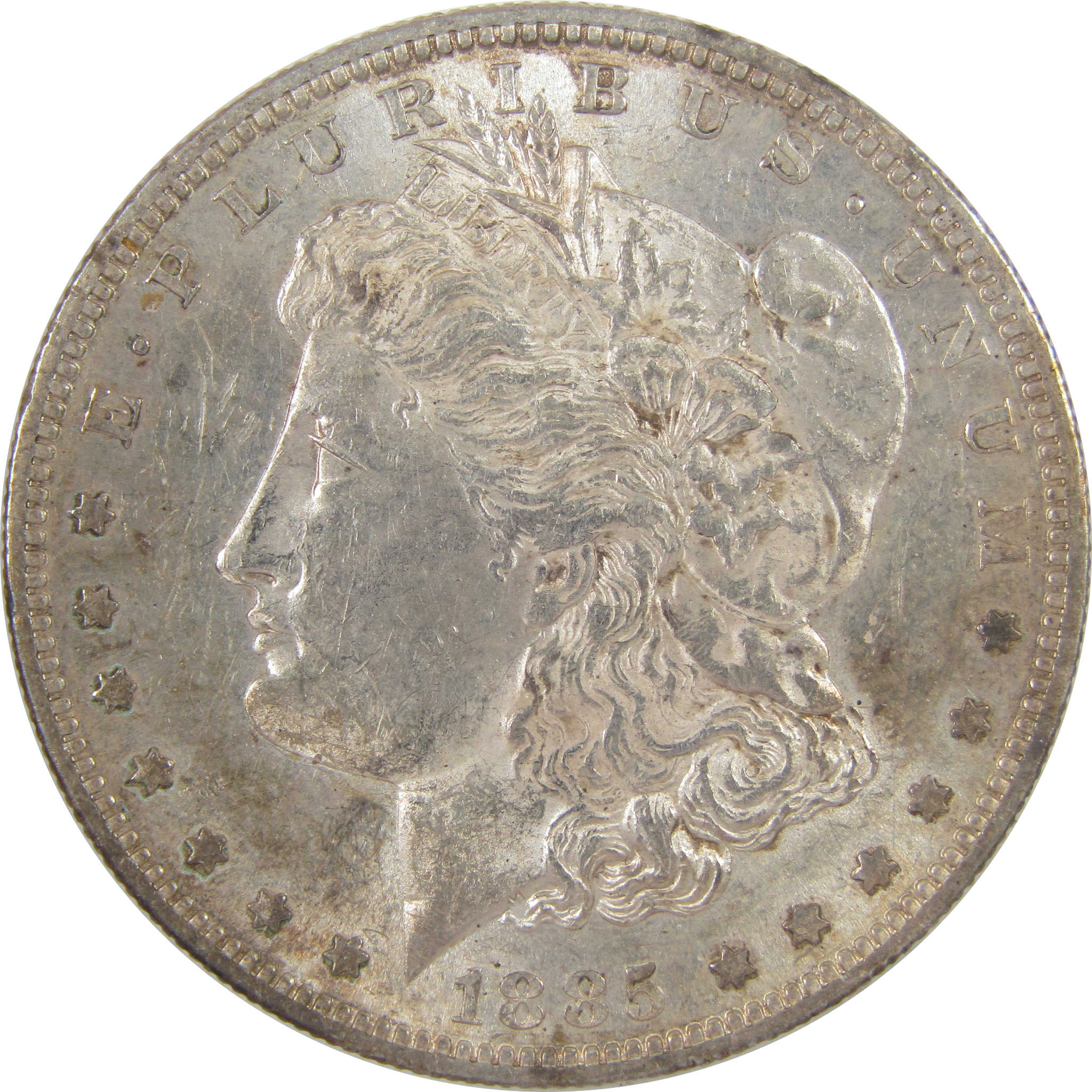 1885 S Morgan Dollar Borderline Uncirculated Silver $1 Coin SKU:I18748 - Morgan coin - Morgan silver dollar - Morgan silver dollar for sale - Profile Coins & Collectibles