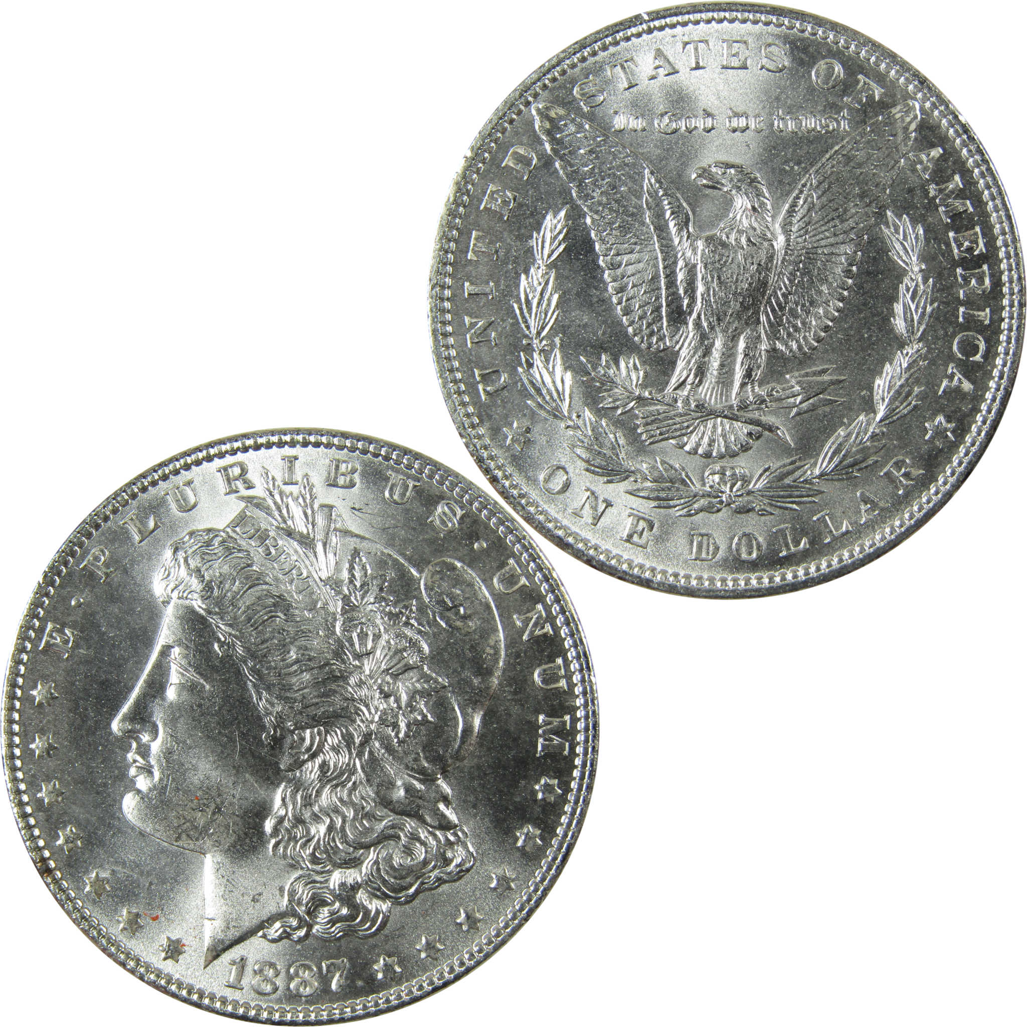 1887 Morgan Silver Dollar Uncirculated Details $1 Coin SKU:I27074