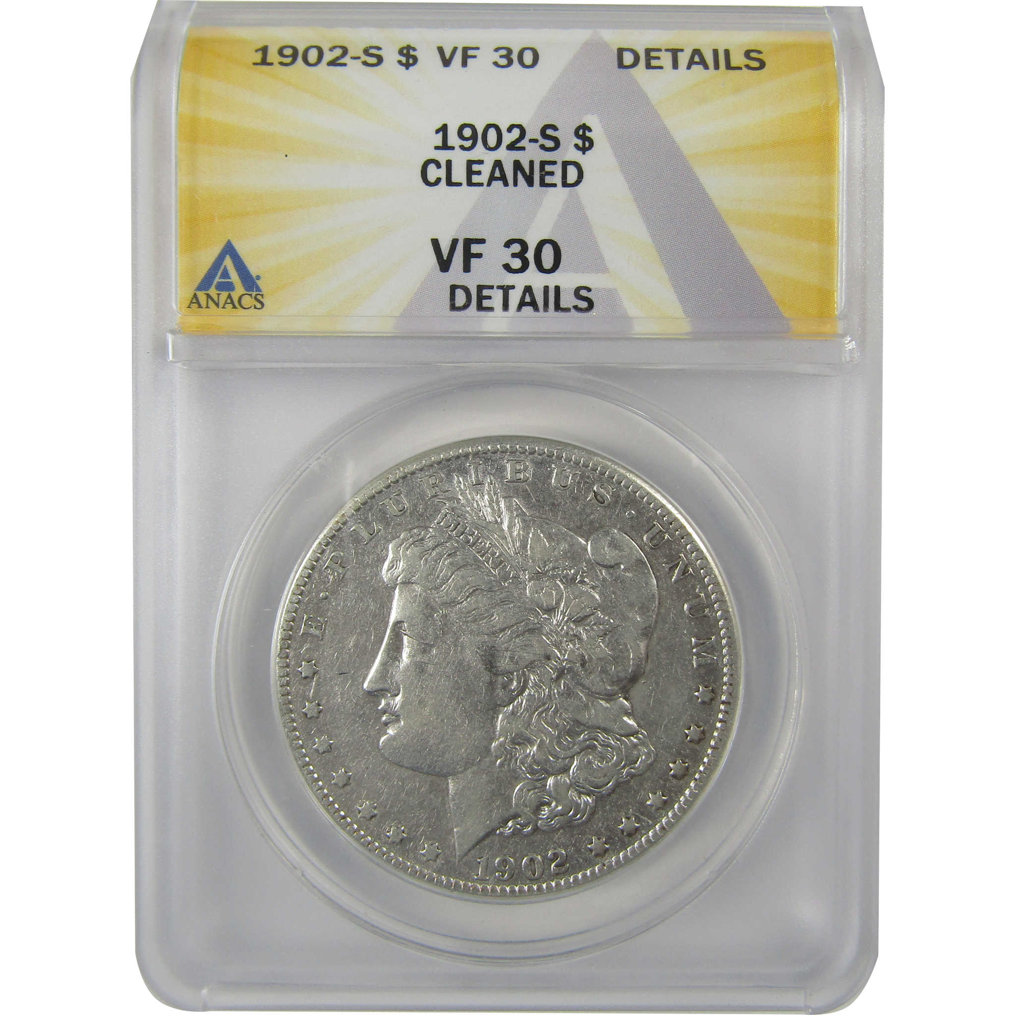 1902 S Morgan Dollar VF 30 Details ANACS Silver $1 Coin SKU:I21687 - Morgan coin - Morgan silver dollar - Morgan silver dollar for sale - Profile Coins & Collectibles