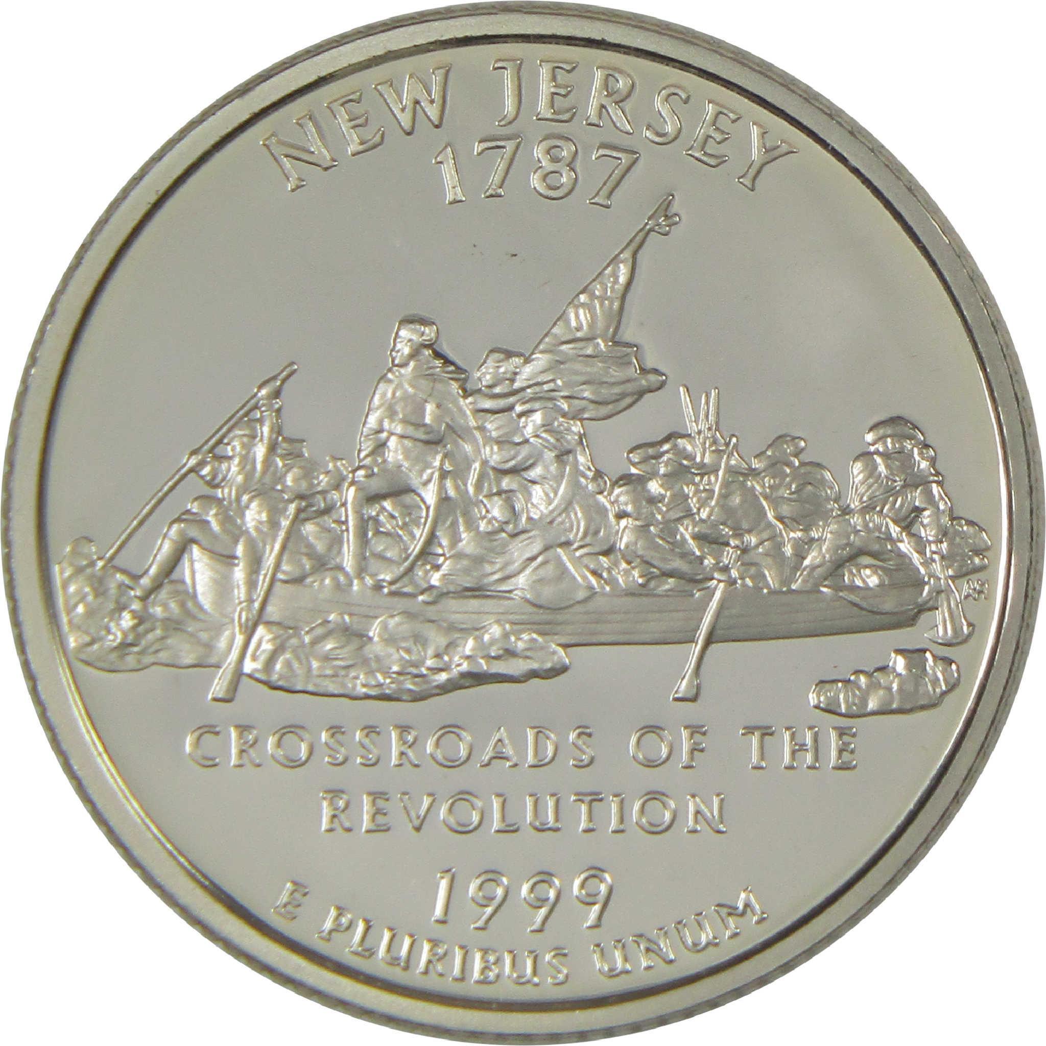 1999 S New Jersey State Quarter Choice Proof Silver 25c Coin