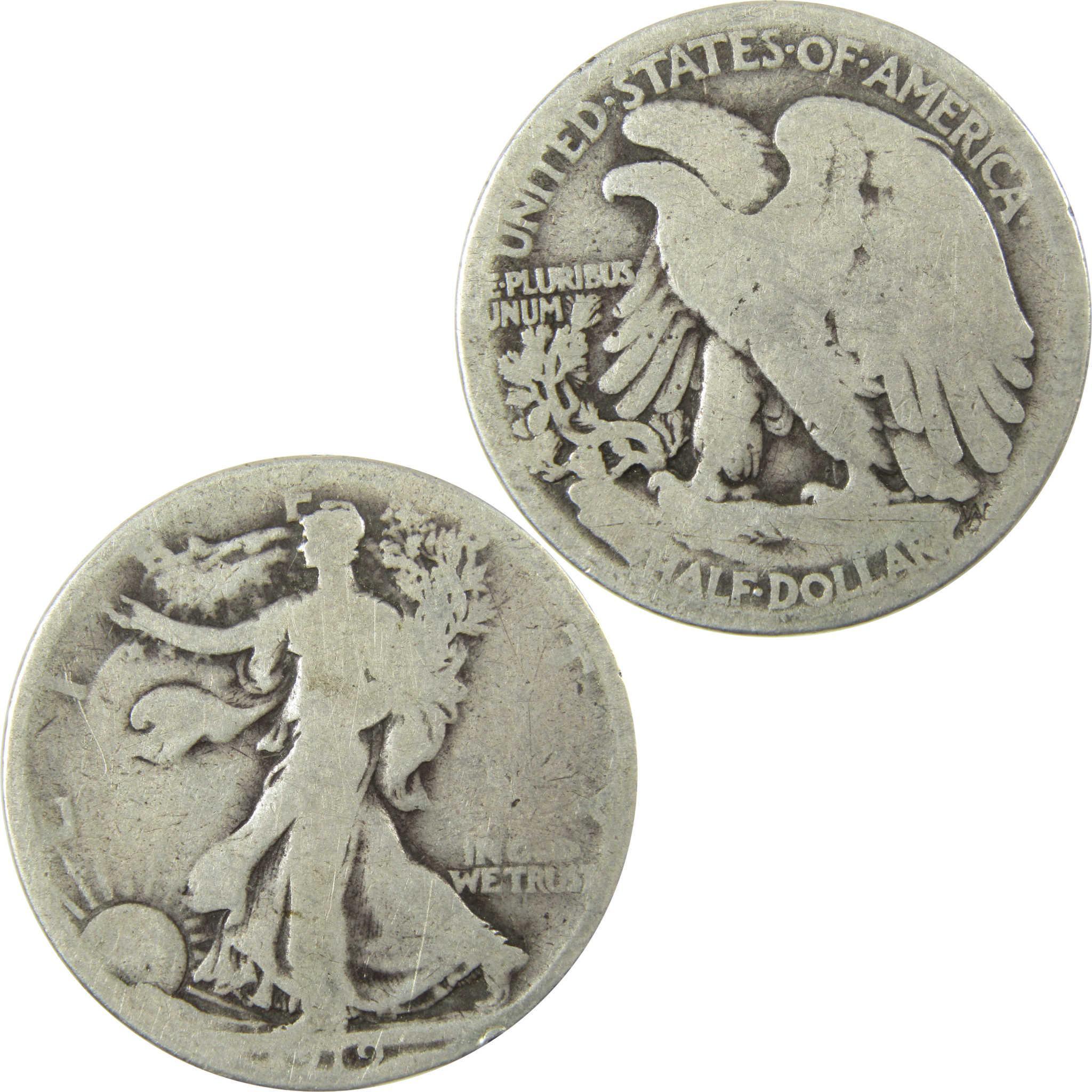 1919 Liberty Walking Silver Half Dollar AG About Good SKU:CP1432