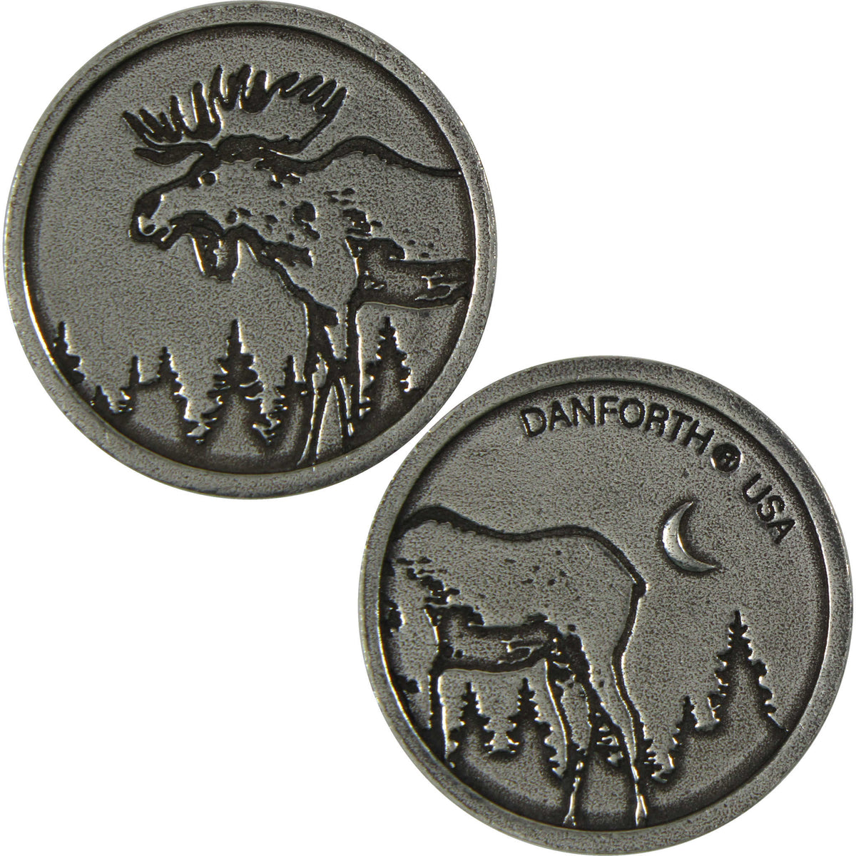 Moose Heads & Tails Pewter Pocket Coin
