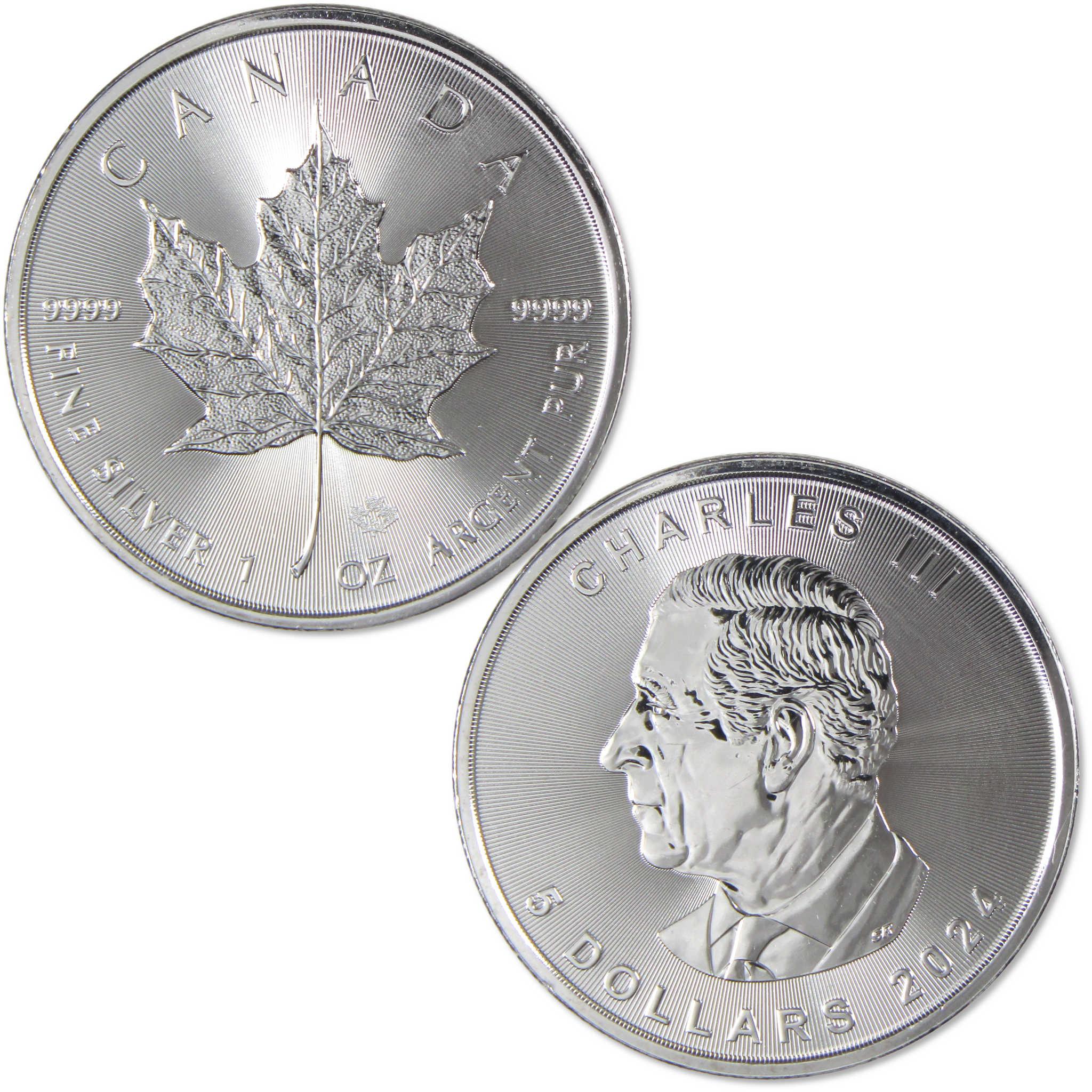 2024 Canadian Maple Leaf BU Brilliant Uncirculated 1 oz .9999 Silver