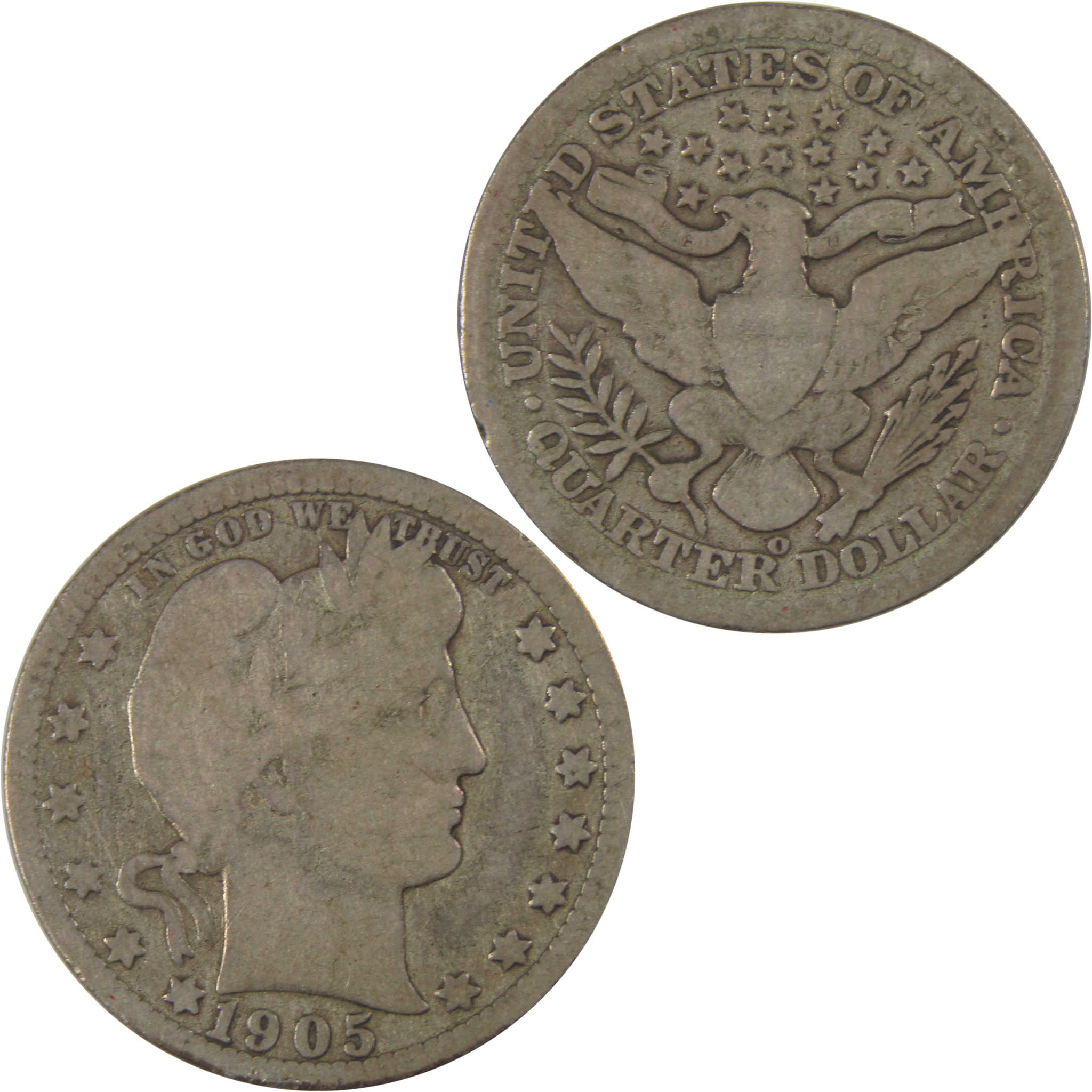 1905 O Barber Quarter G Good Silver 25c Coin SKU:I19764