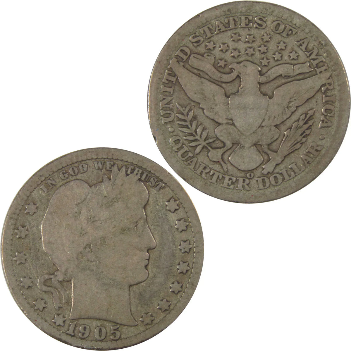 1905 O Barber Quarter G Good Silver 25c Coin SKU:I19764