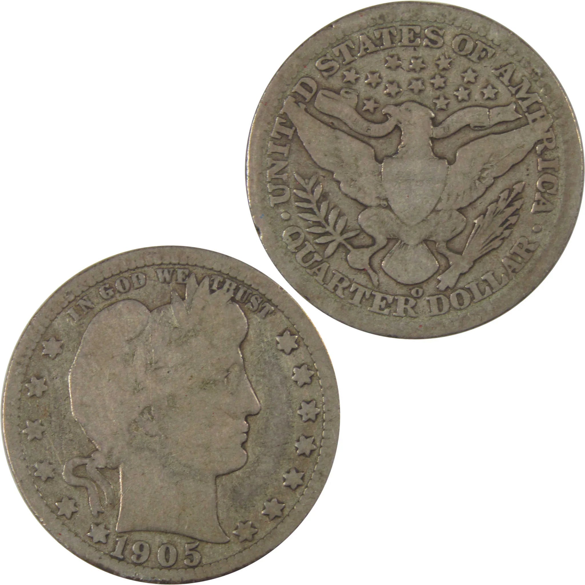 1905 O Barber Quarter G Good Silver 25c Coin SKU:I19764