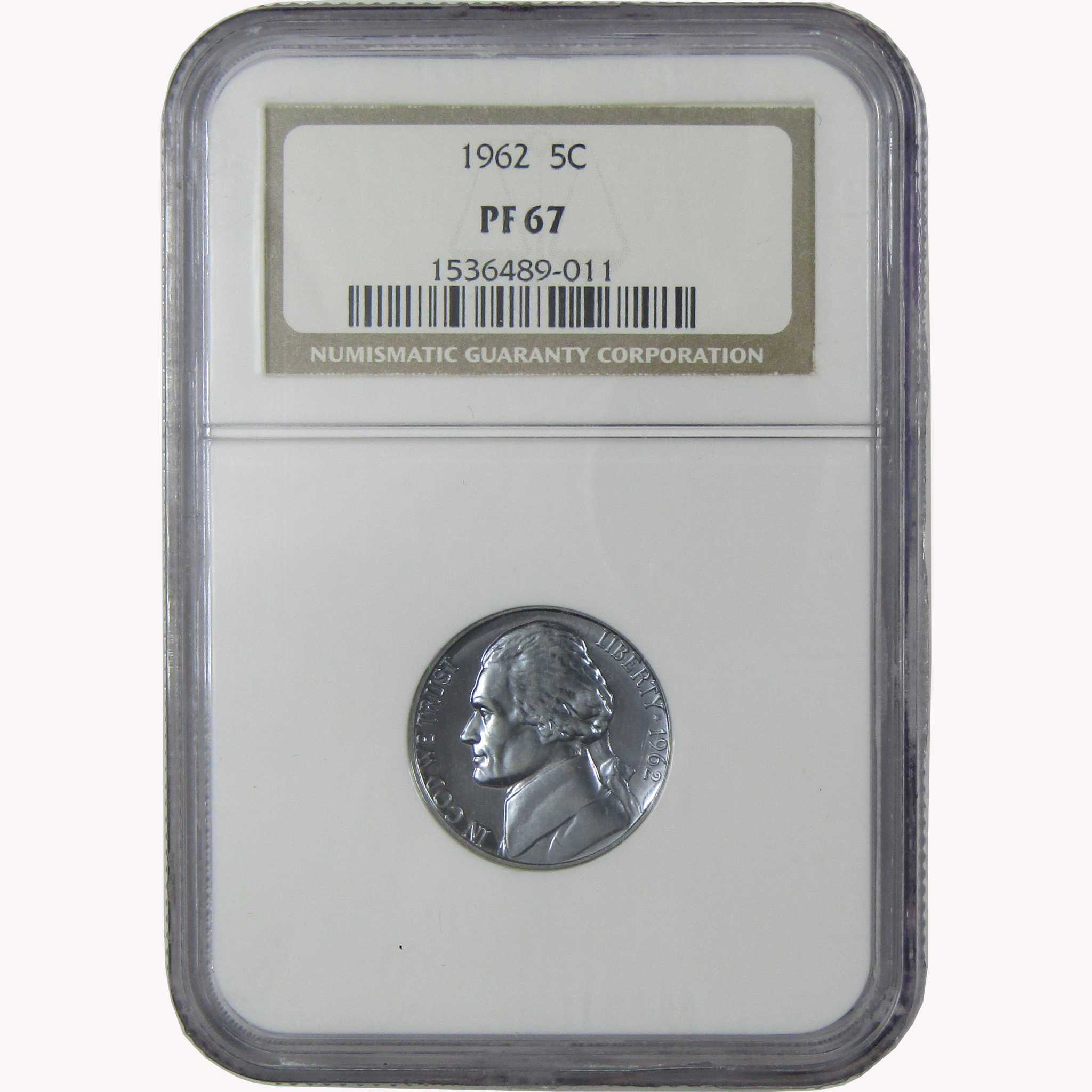 1962 Jefferson Nickel PF 67 NGC Proof 5c Coin SKU:I26435