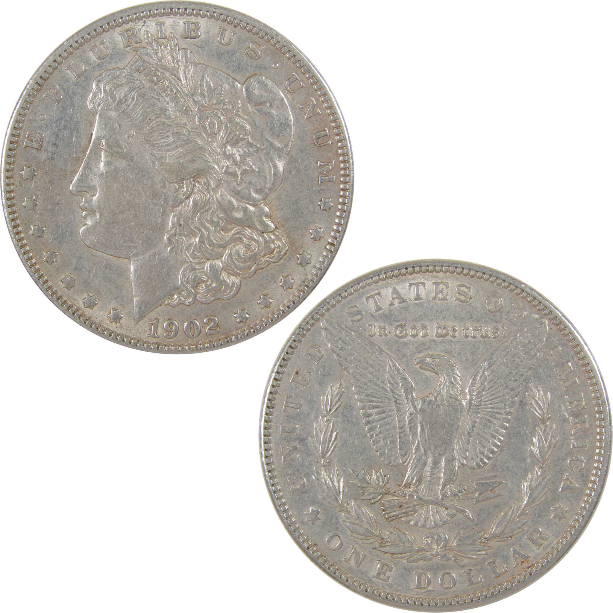 1902 Morgan Dollar AU About Uncirculated Silver $1 Coin SKU:I18709 - Morgan coin - Morgan silver dollar - Morgan silver dollar for sale - Profile Coins & Collectibles