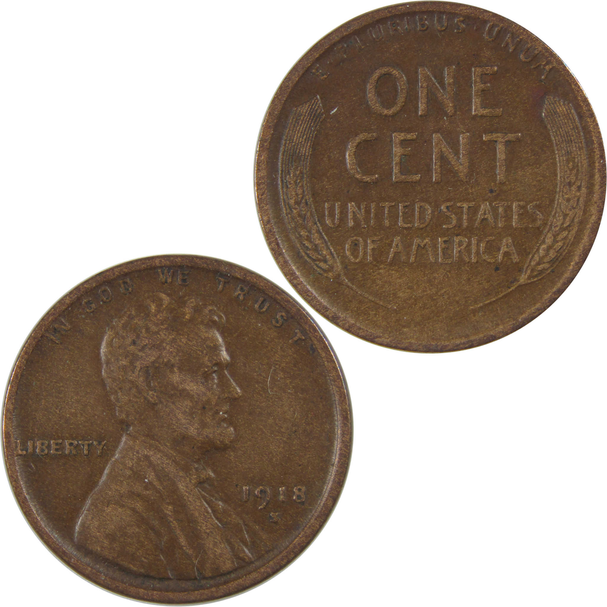 1918 S Lincoln Wheat Cent XF EF Extremely Fine Penny SKU:I23750