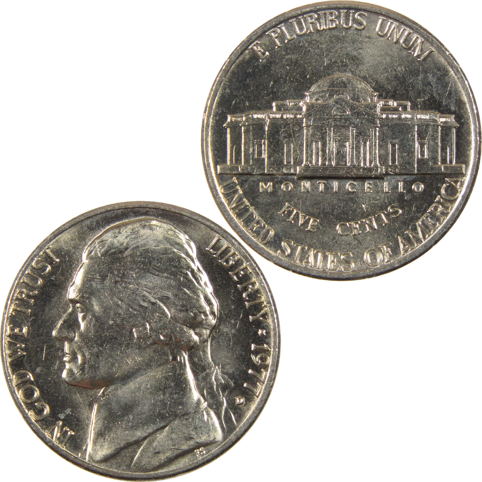 1977 D Jefferson Nickel Uncirculated 5c Coin