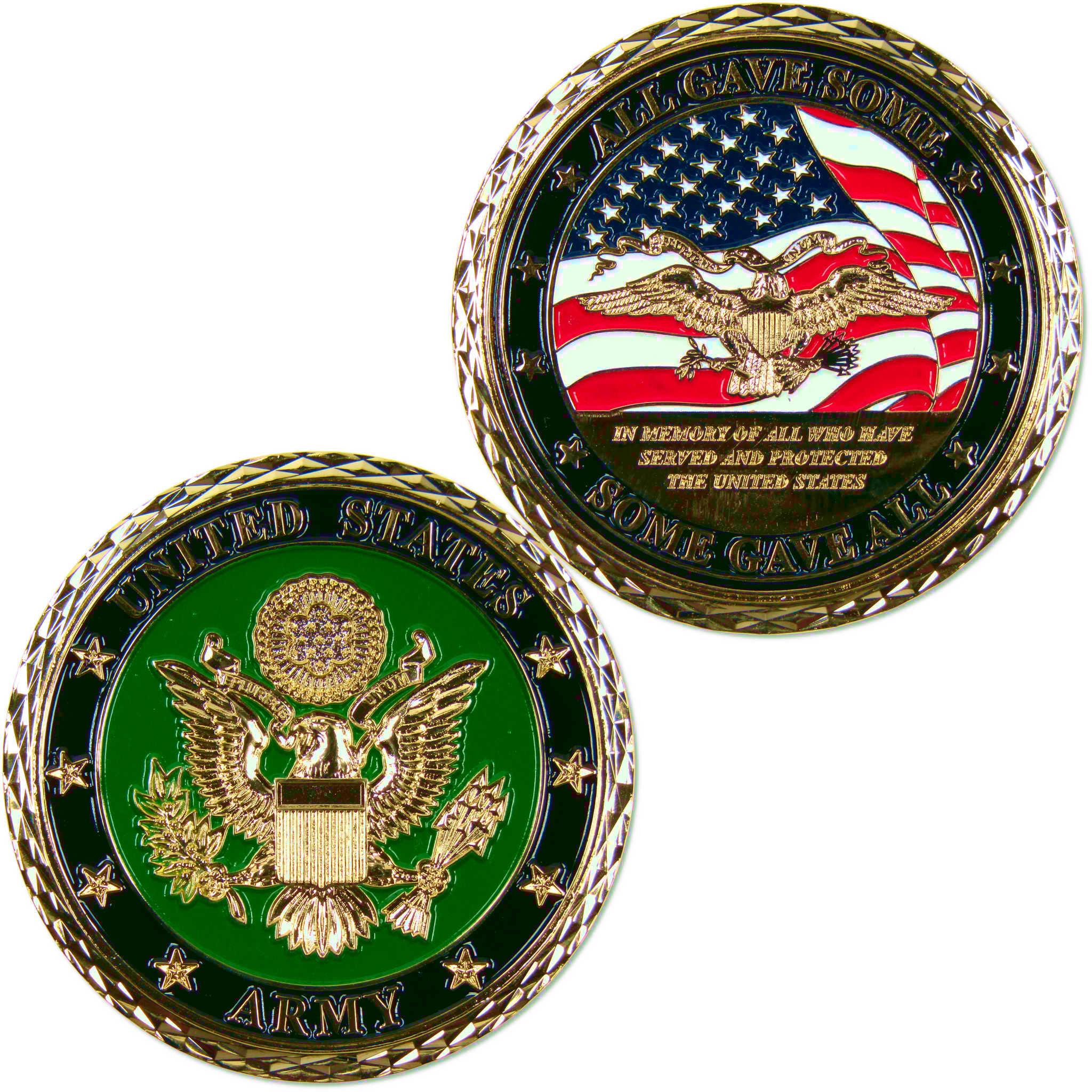 United States Army Challenge Coin Brass Collectible with Enameled Coloring