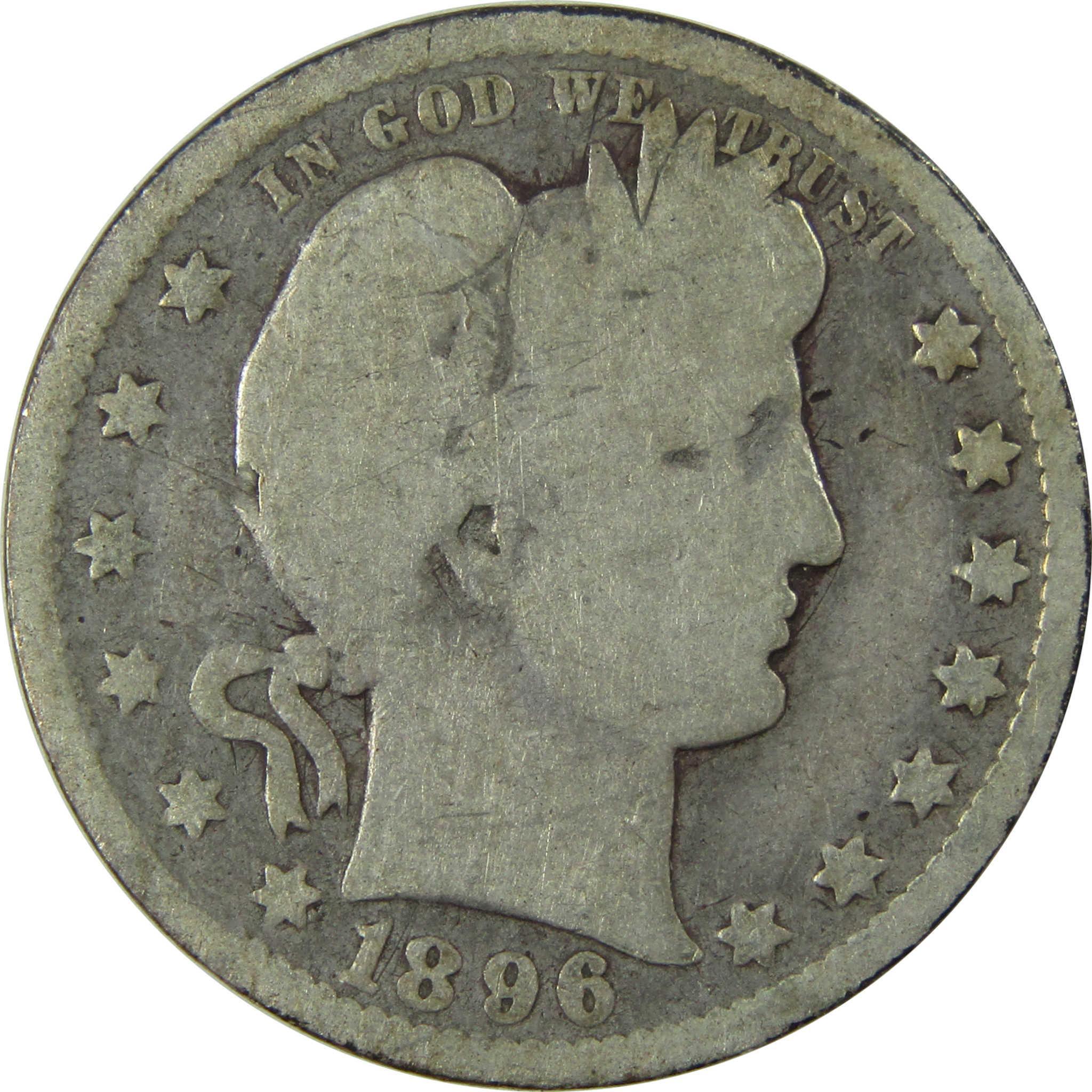 1896 O Barber Silver Quarter AG About Good 25c Coin SKU:I25948
