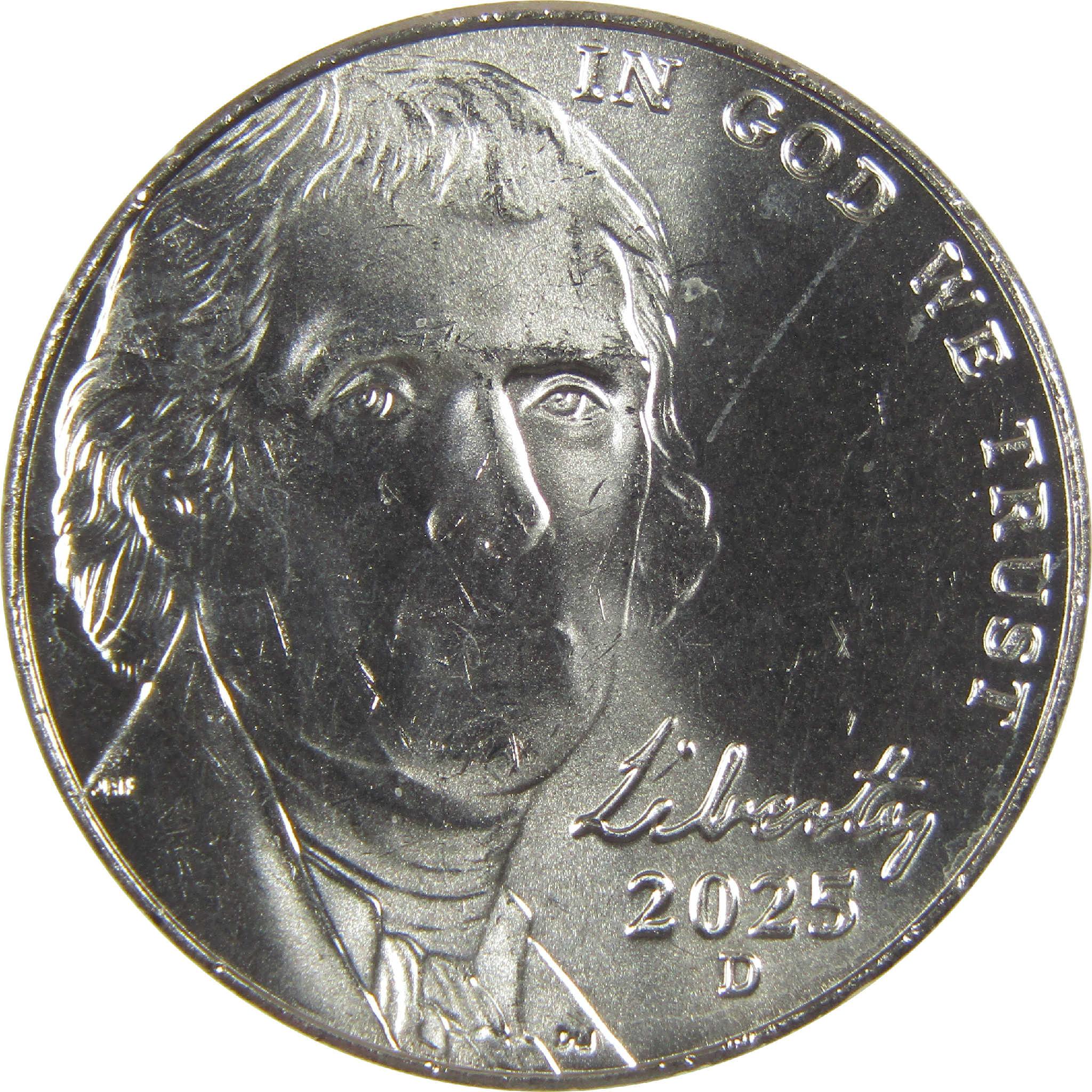 2025 D Jefferson Nickel Uncirculated 5c Coin