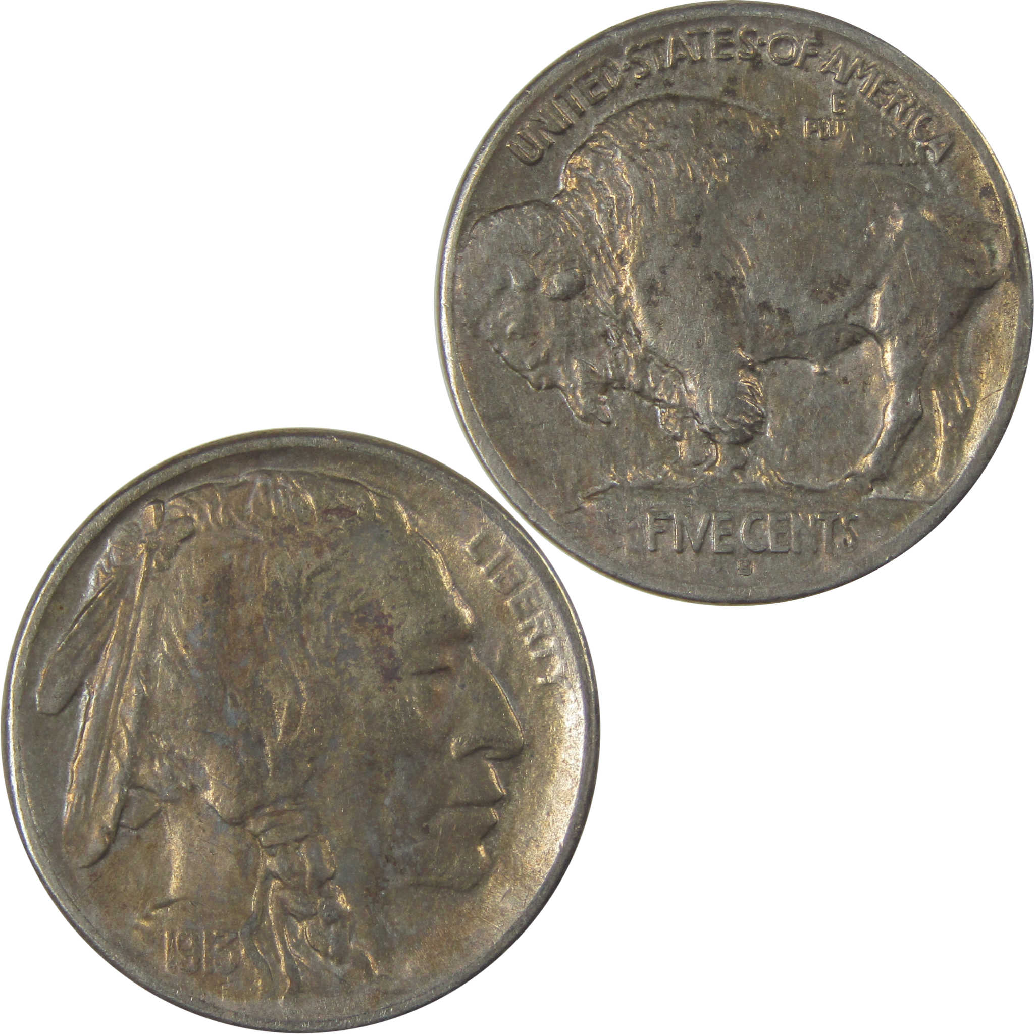 1913 S Type 1 Buffalo Nickel VF Very Fine Details 5c Coin SKU:I22890