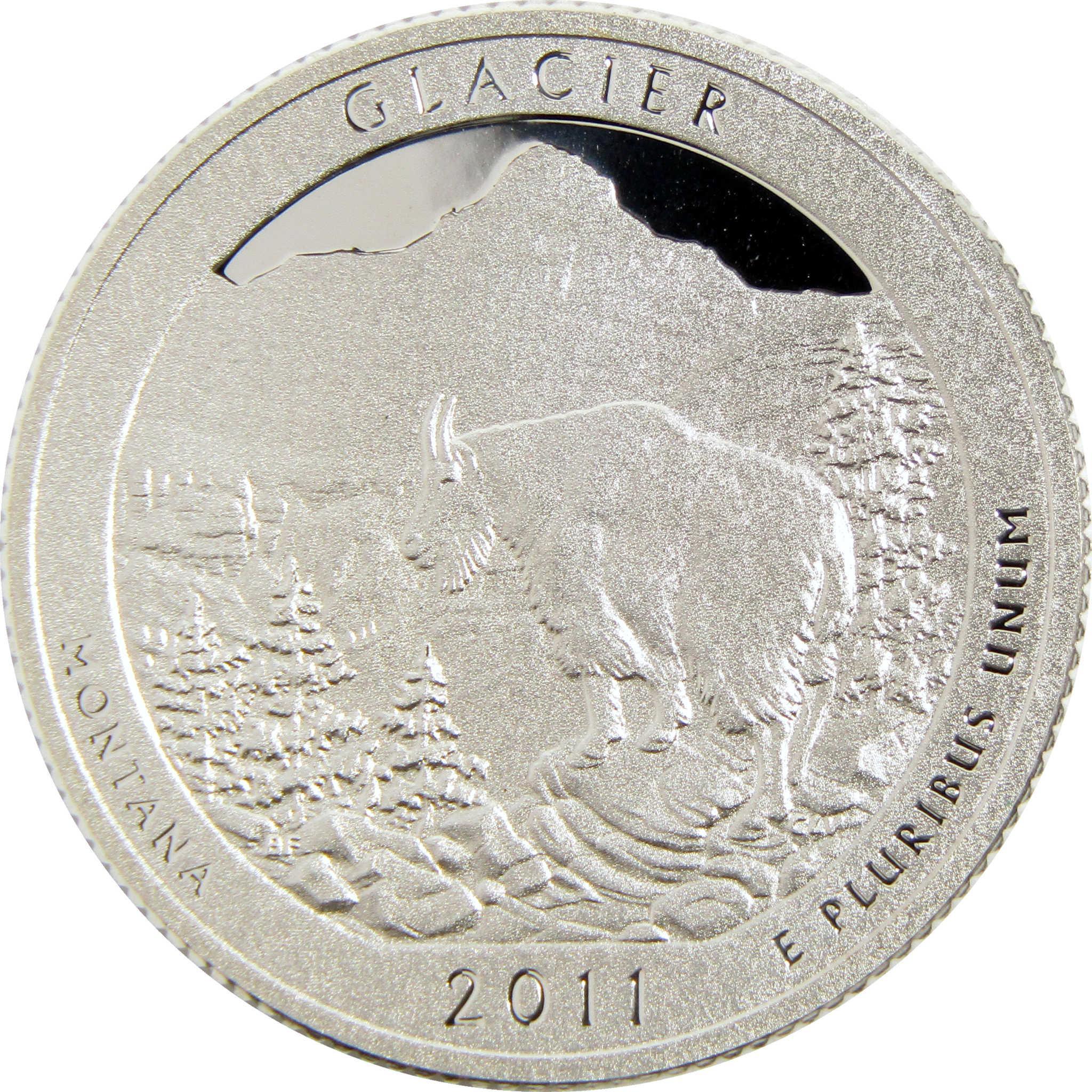 2011 Glacier National Park Montana collectible coin with mountain goat design