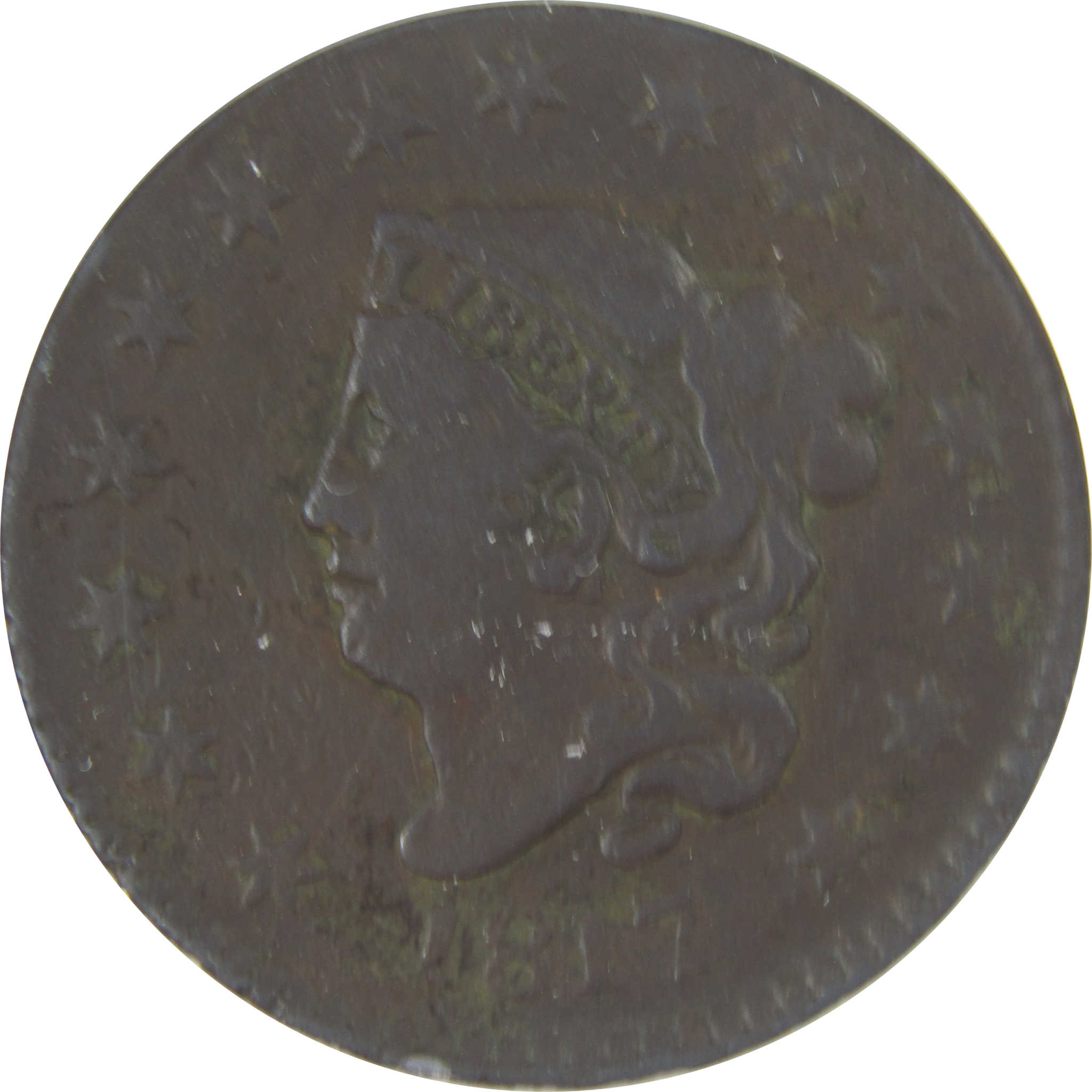 1817 15 Stars Coronet Head Large Cent F 15 Details ANACS SKU:CPC1198