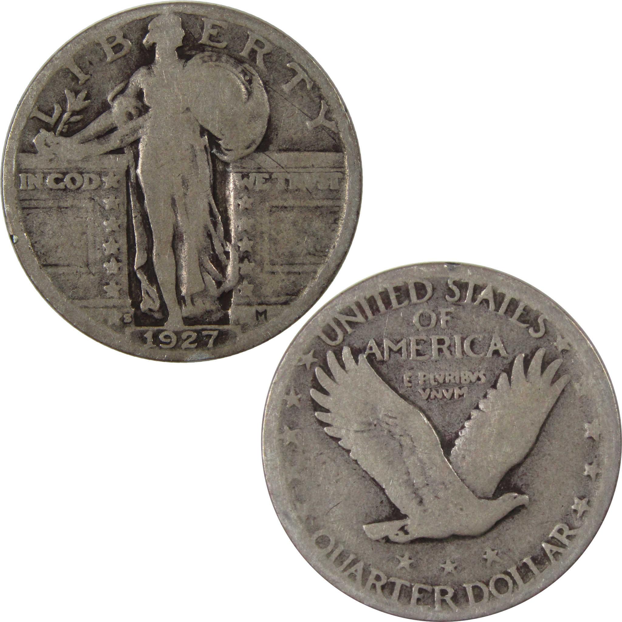1927 S Standing Liberty Quarter G Good Silver 25c Coin SKU:I23461