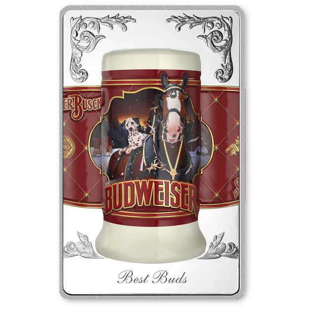 Budweiser Best Buds Stein-themed White Brass Collectible Bar