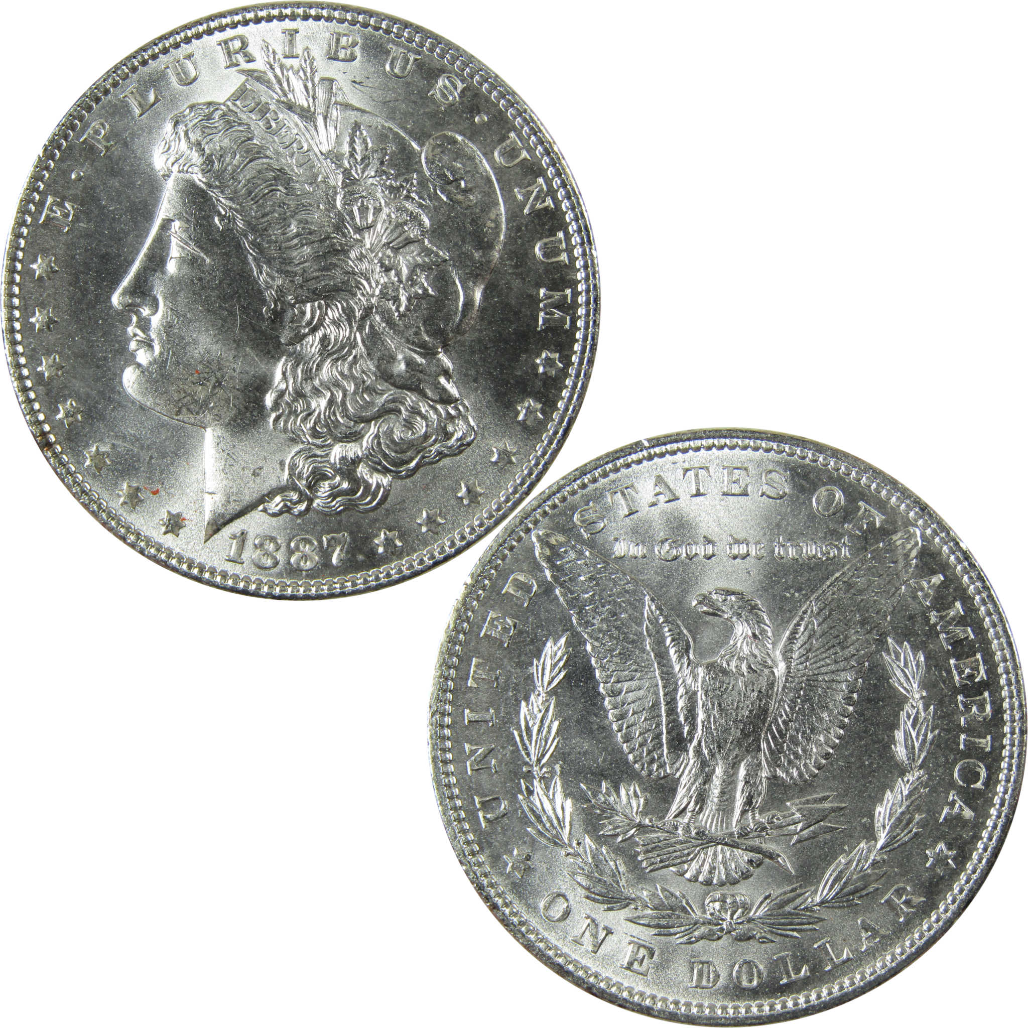1887 Morgan Silver Dollar Uncirculated Details $1 Coin SKU:I27074
