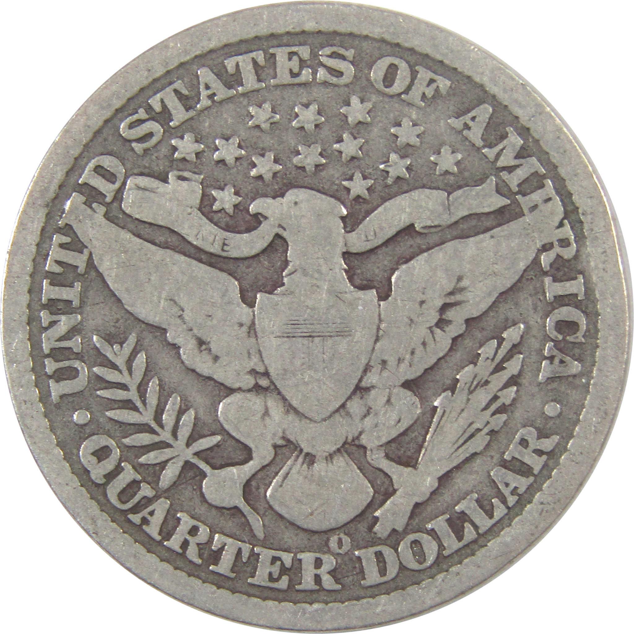 1896 O Barber Quarter G Good Details Silver 25c Coin SKU:I17948