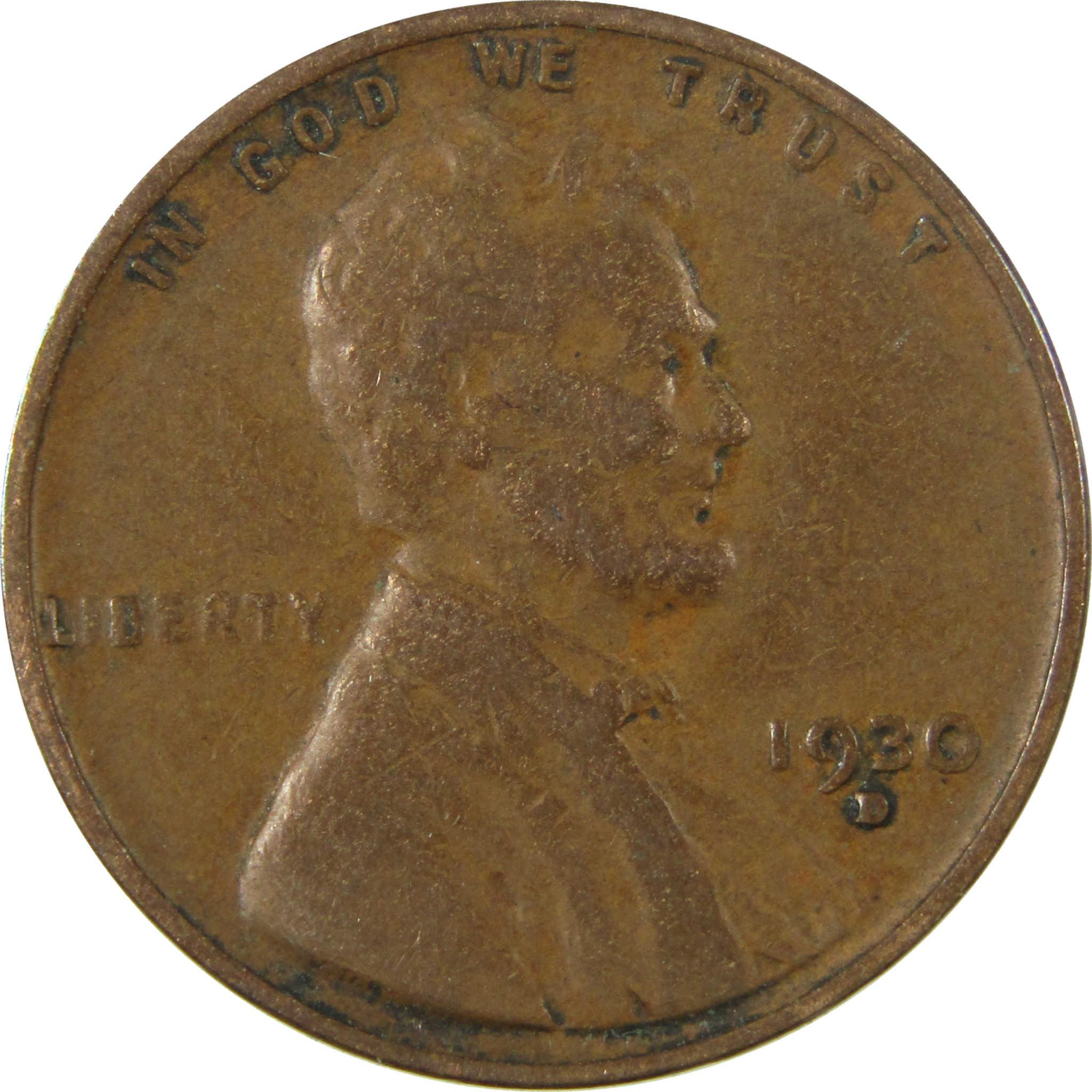 1930 D Lincoln Wheat Cent VF Very Fine Penny 1c Coin SKU:I27143