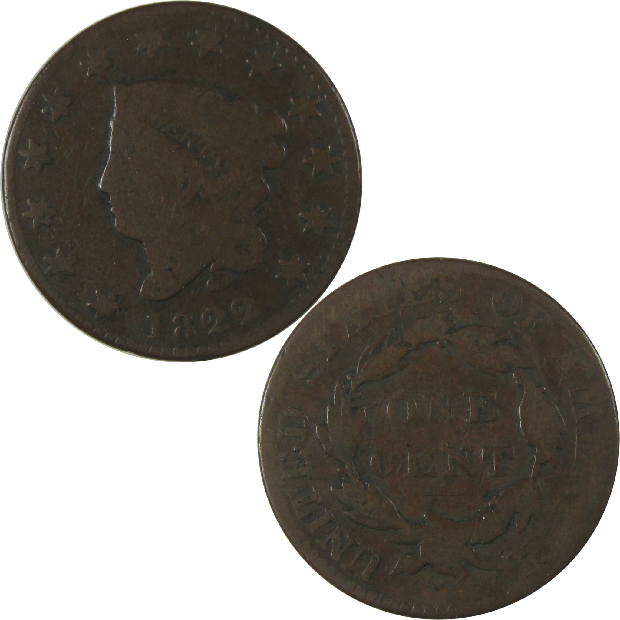 1822 Coronet Head Large Cent G Good Copper Penny 1c Coin SKU:I22735