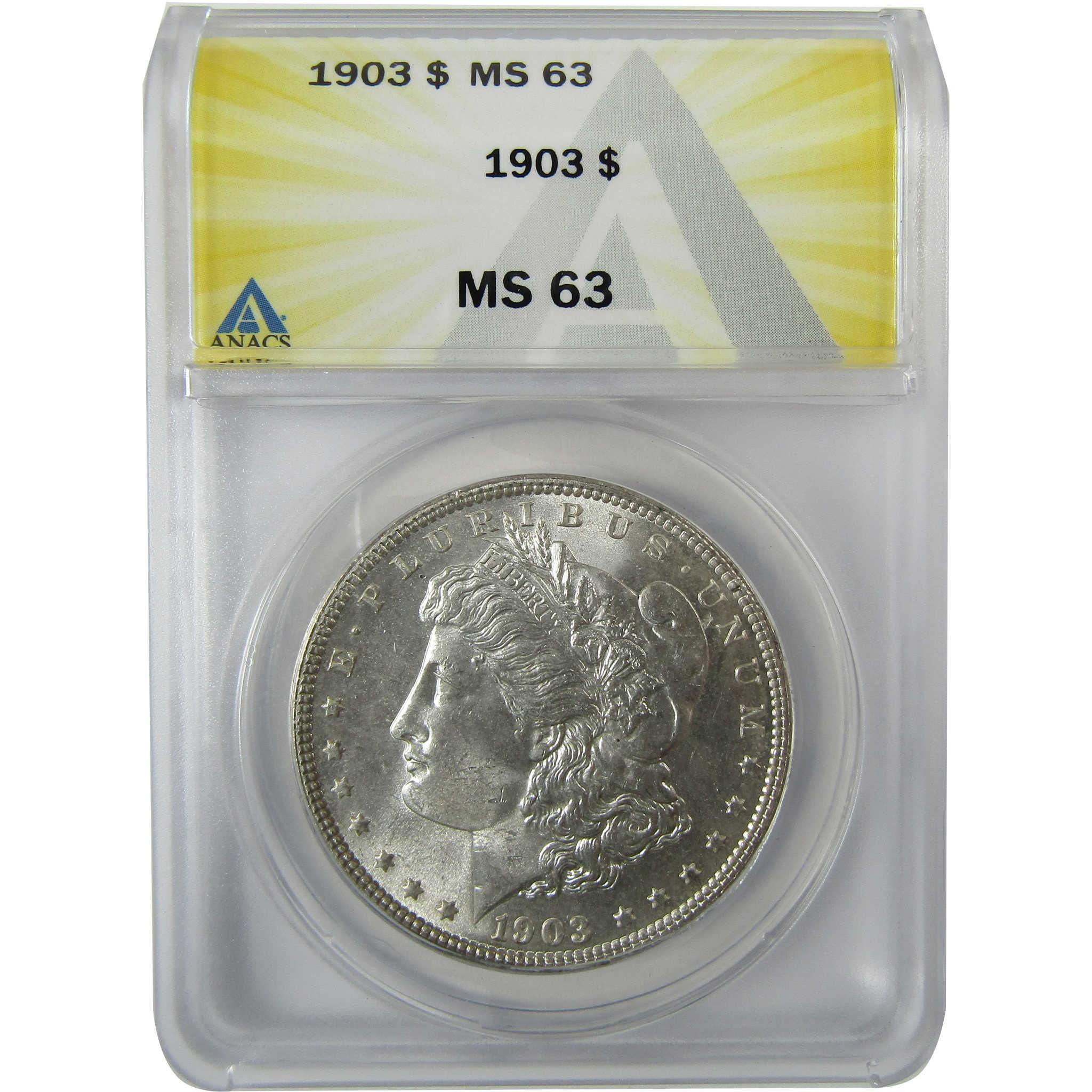 1903 Morgan Silver Dollar MS 63 ANACS Uncirculated $1 Coin SKU:CP853 - Morgan coin - Morgan silver dollar - Morgan silver dollar for sale - Profile Coins & Collectibles