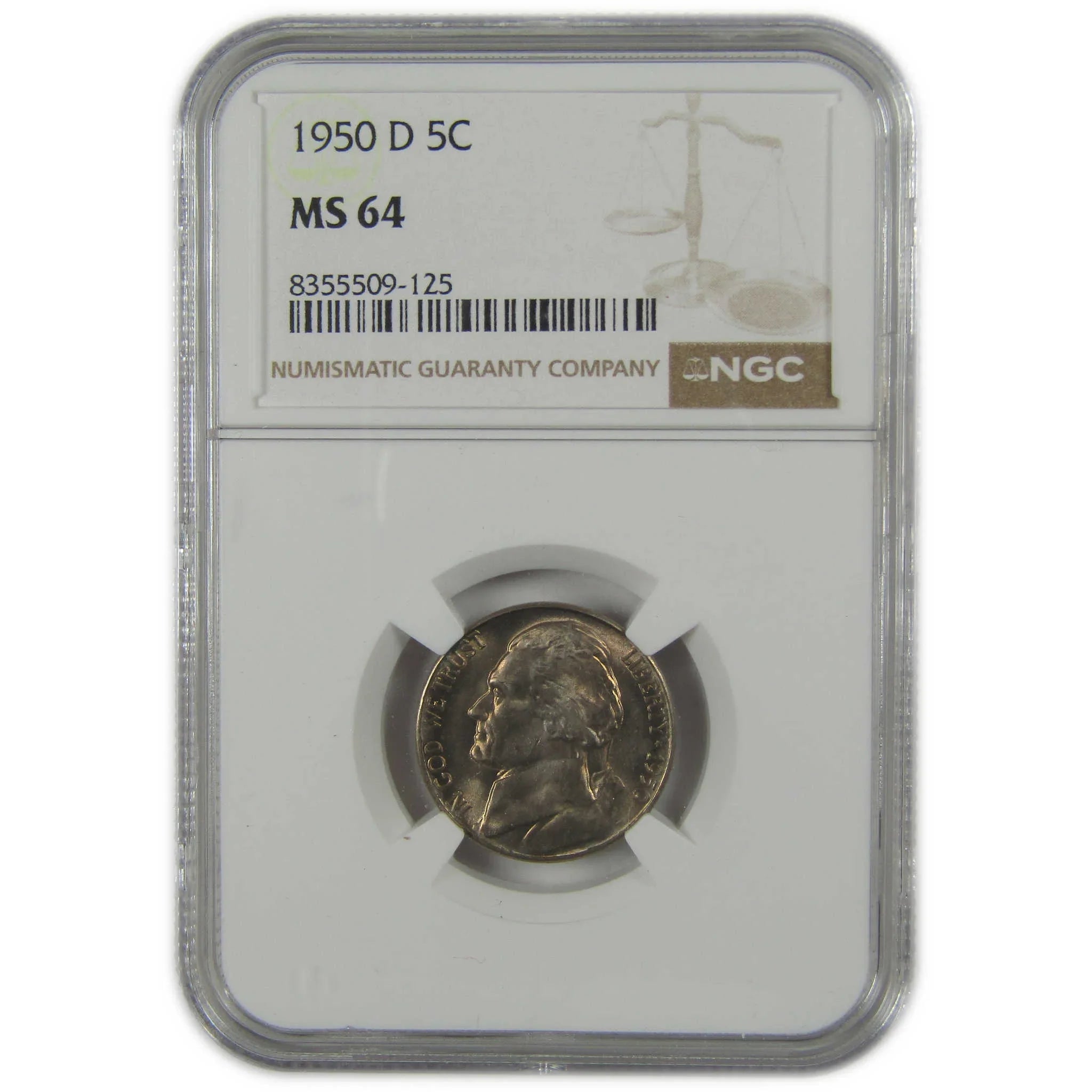 1950 D Jefferson Nickel MS 64 NGC Uncirculated 5c Coin SKU:I23939