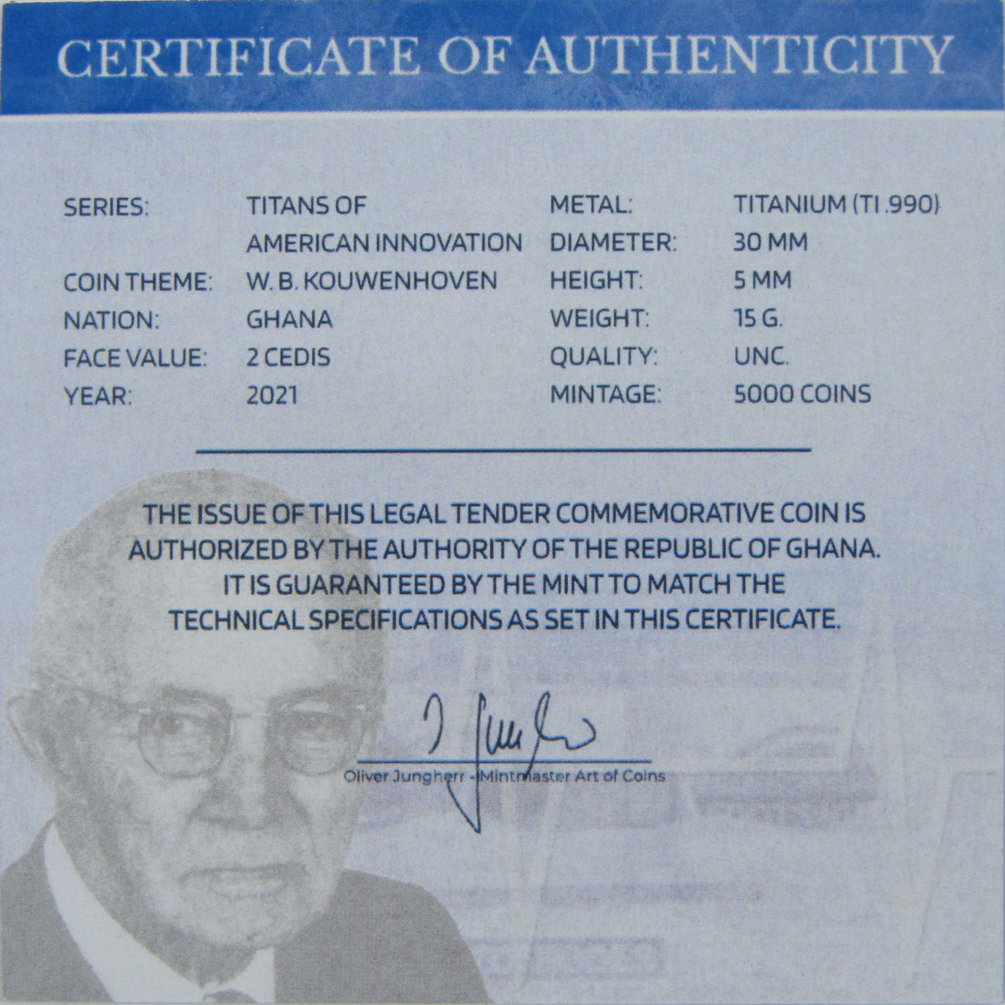 Titans of American Innovation William B. Kouwenhoven Titanium 2 Cedis