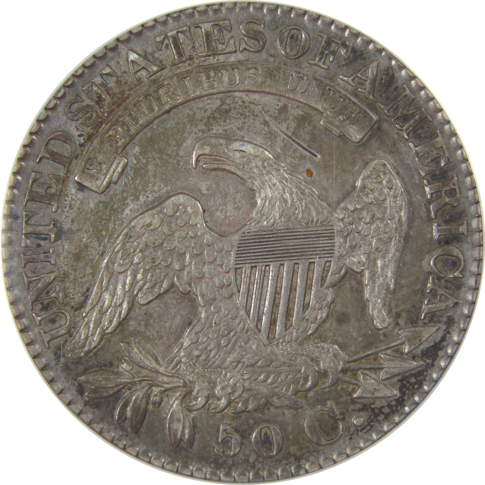 1828 Curl Base No Knob 2 Capped Bust AU 55 Details ANACS SKU:CPC1173