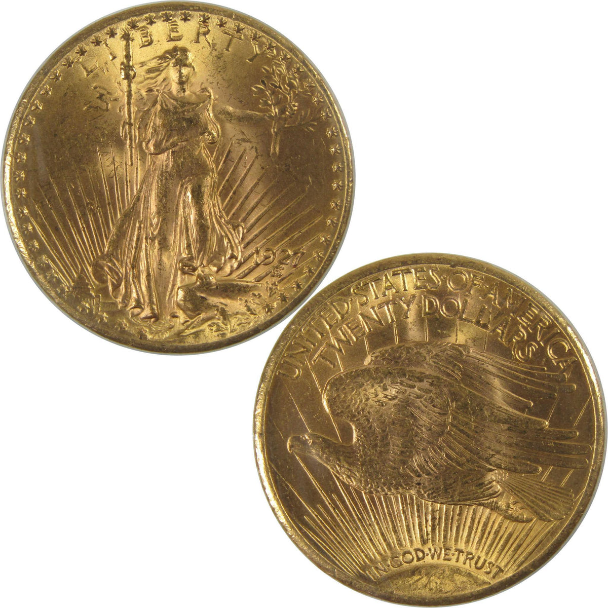 1927 $20 Saint-Gaudens Gold Double Eagle Uncirculated Mint State Coin