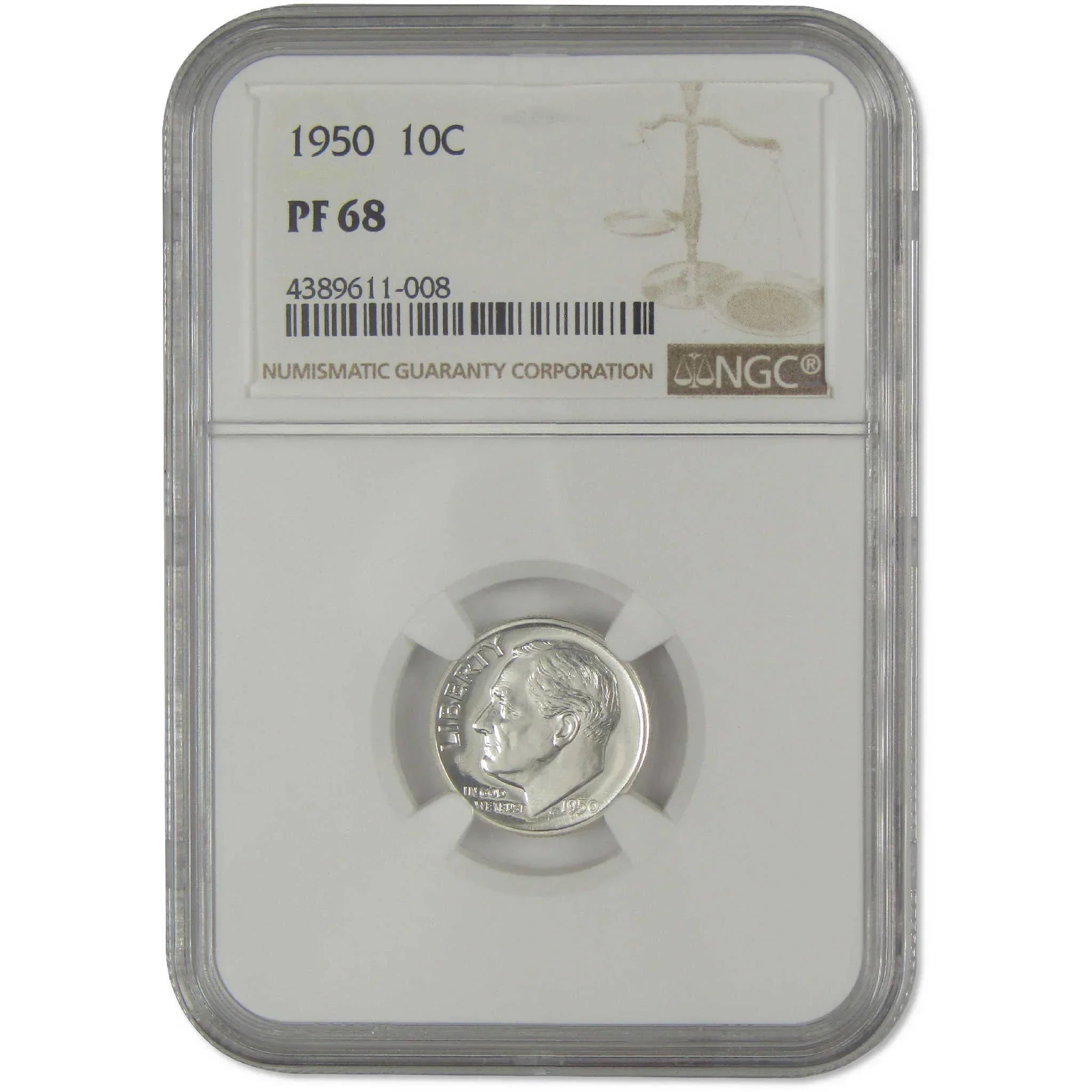 1950 Roosevelt Dime PF 68 NGC Silver Proof 10c Coin