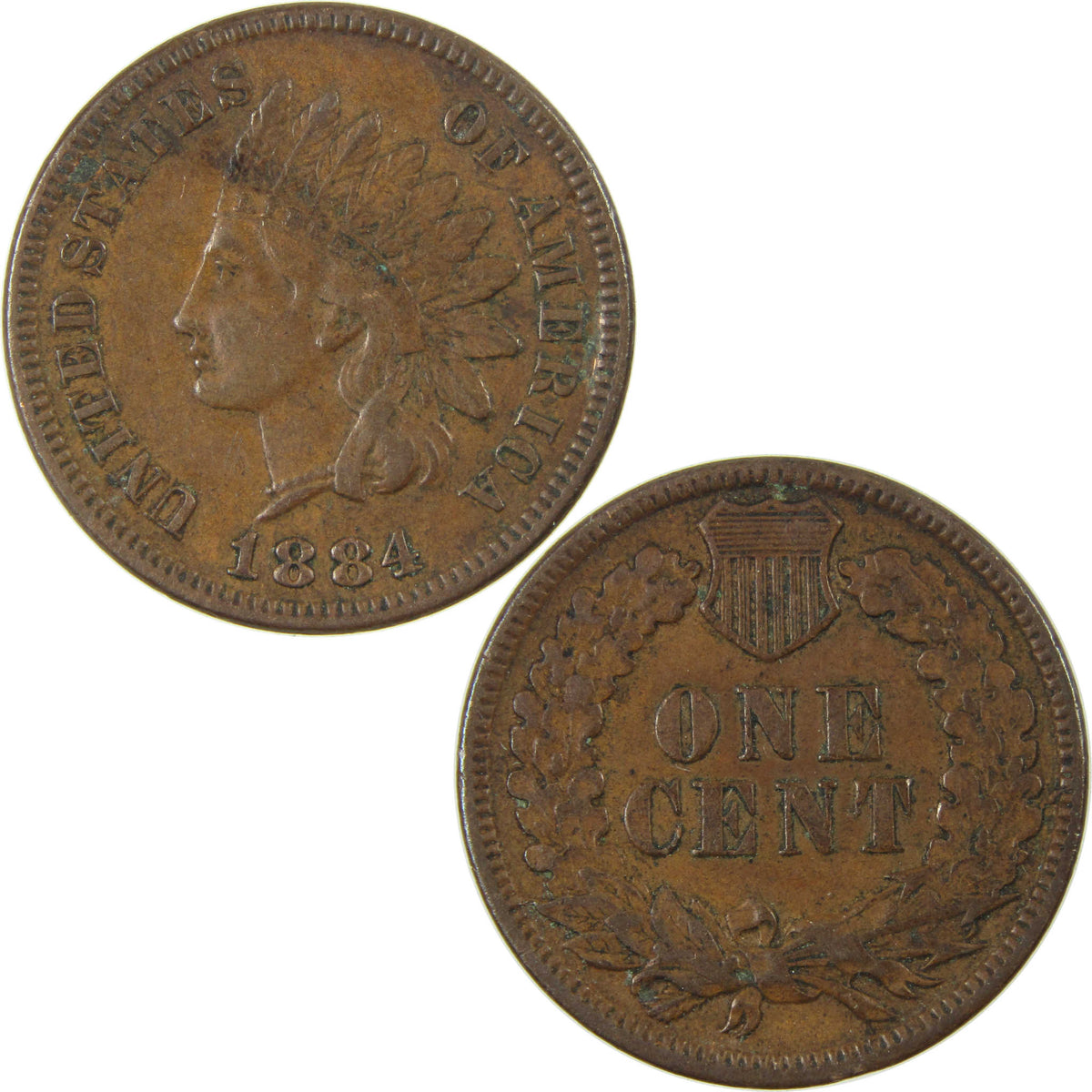 1884 Indian Head Cent XF EF Extremely Fine Penny 1c Coin Collectible