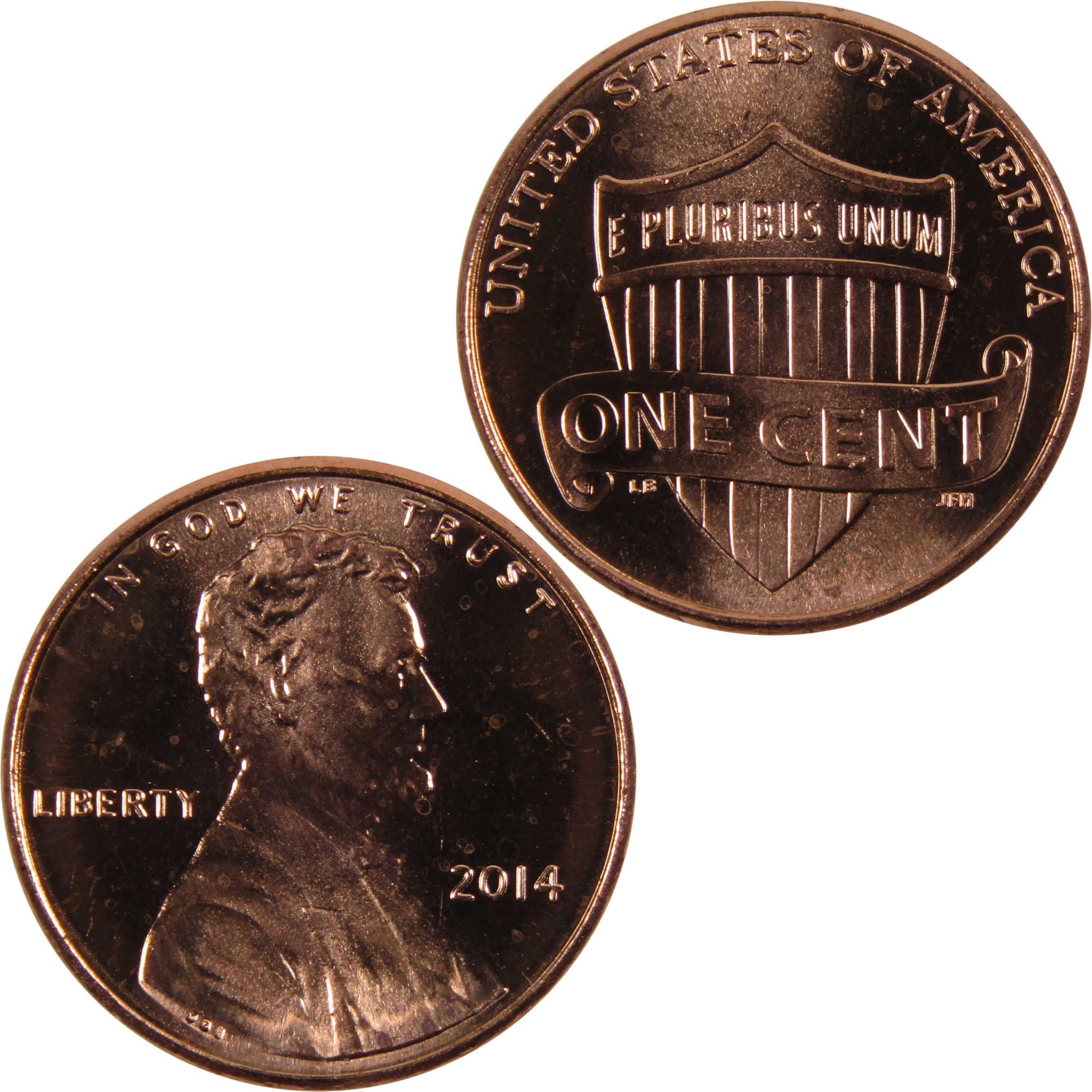 2014 Lincoln Shield Cent BU Uncirculated Penny 1c Coin