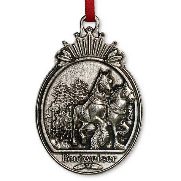 Budweiser Clydesdale Pewter Ornament Collectible