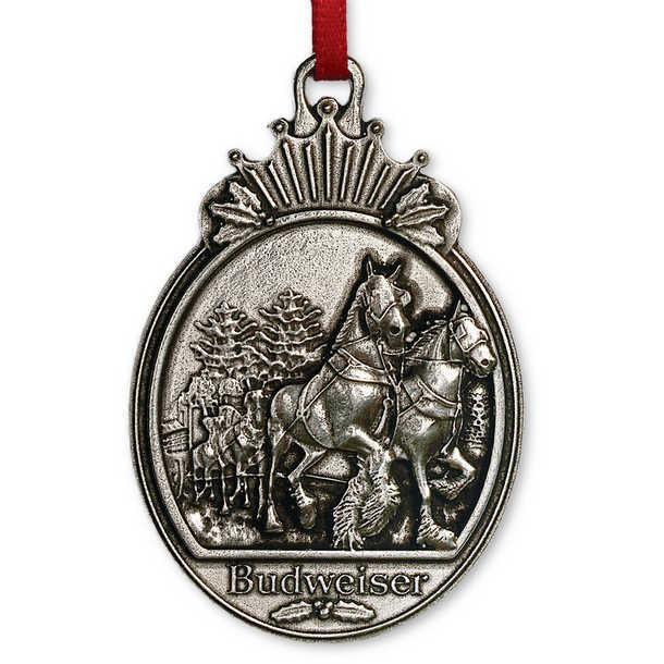 Budweiser Clydesdale Pewter Ornament Collectible