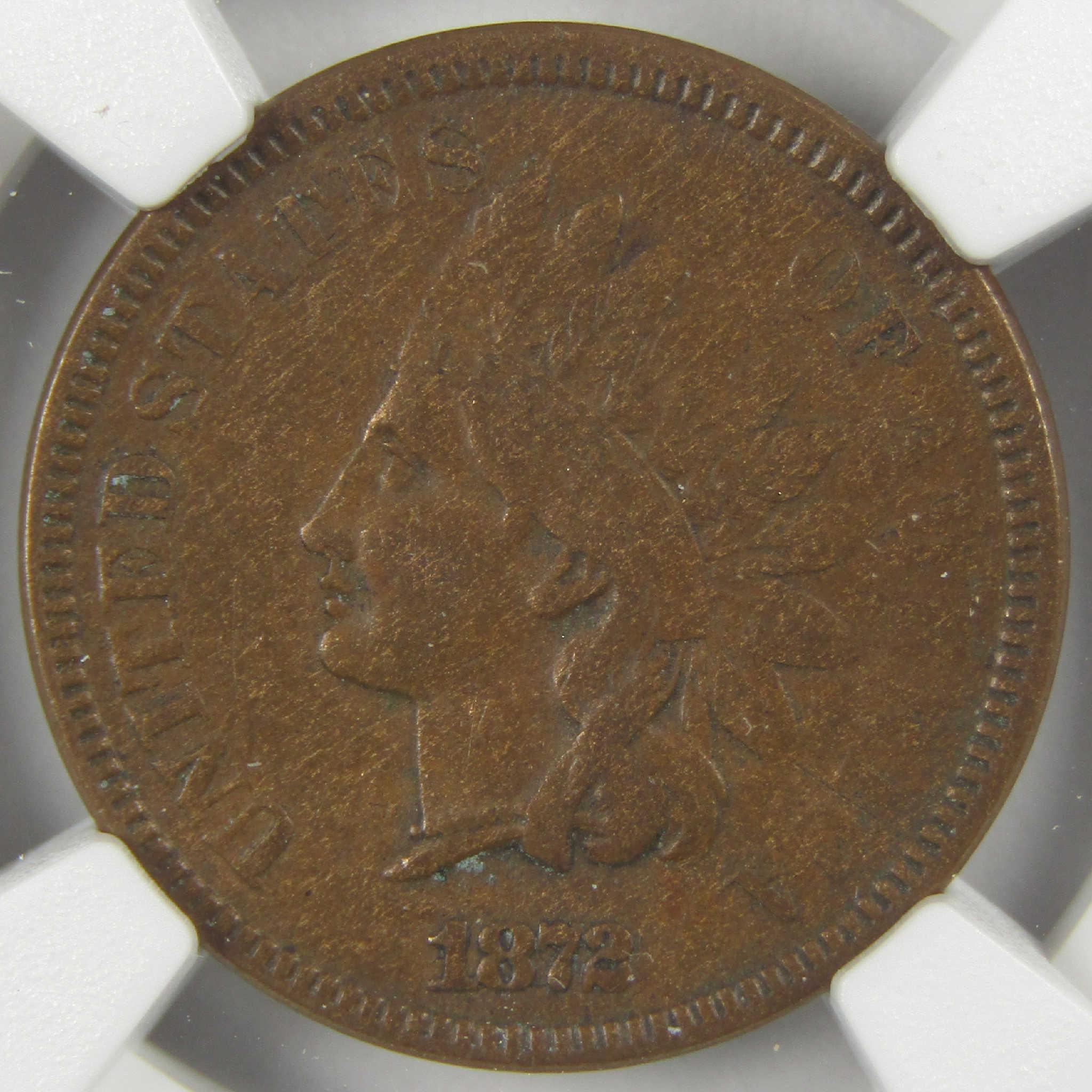 1872 Indian Head Cent VF 35 BN NGC Penny 1c Coin SKU:I9752