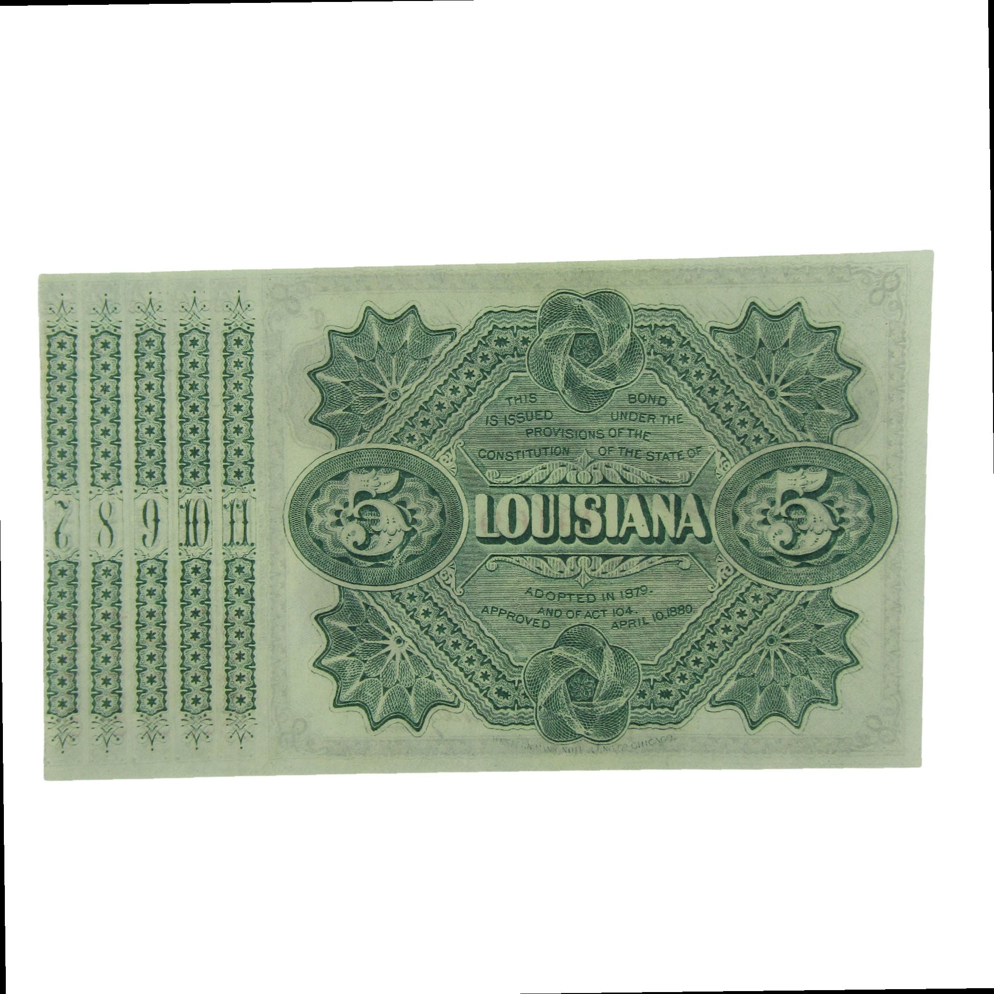 $5 Louisiana Interest Bearing Baby Bond Note Circulated SKU:I25996