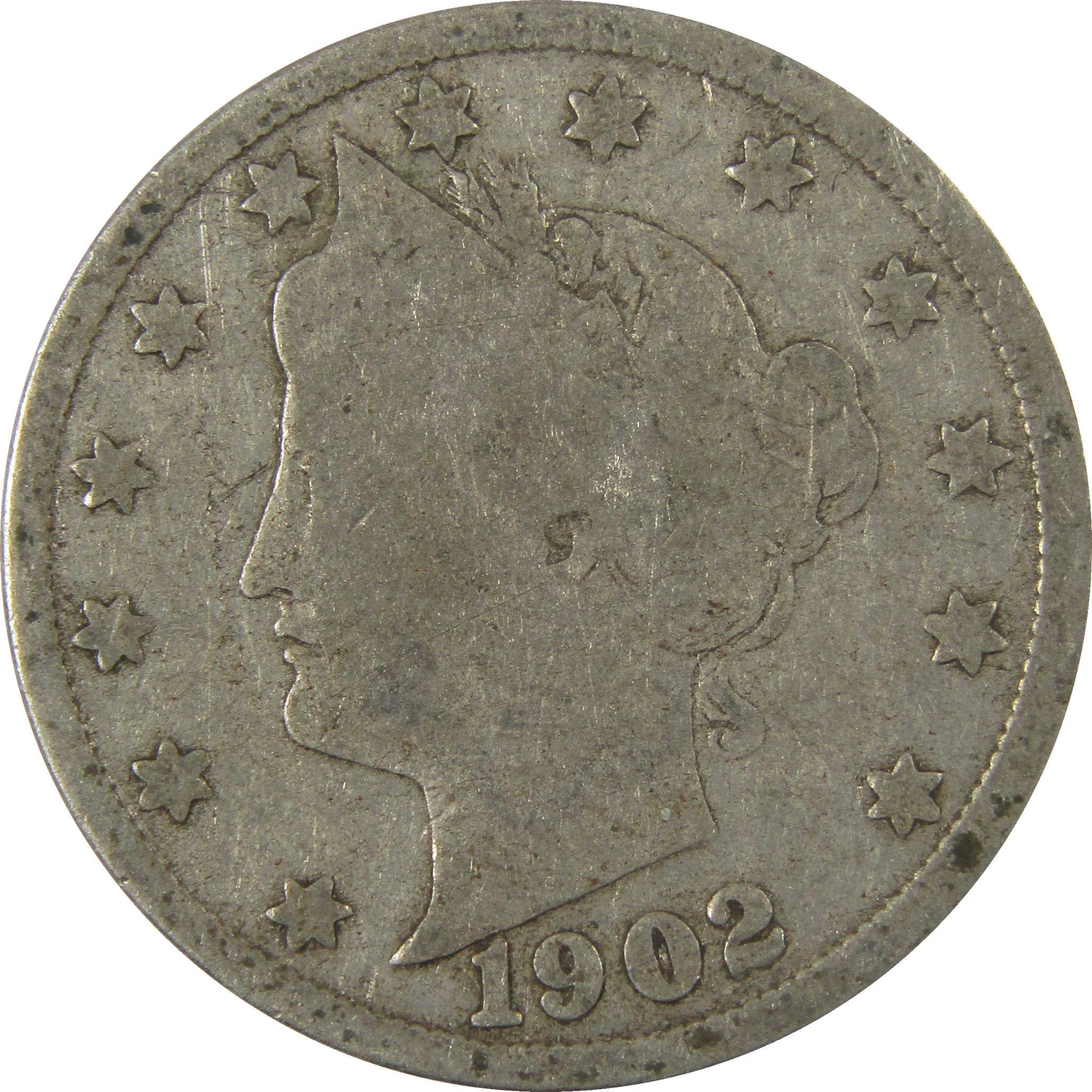 1902 Liberty Head V Nickel G Good 5c Coin SKU:I27214