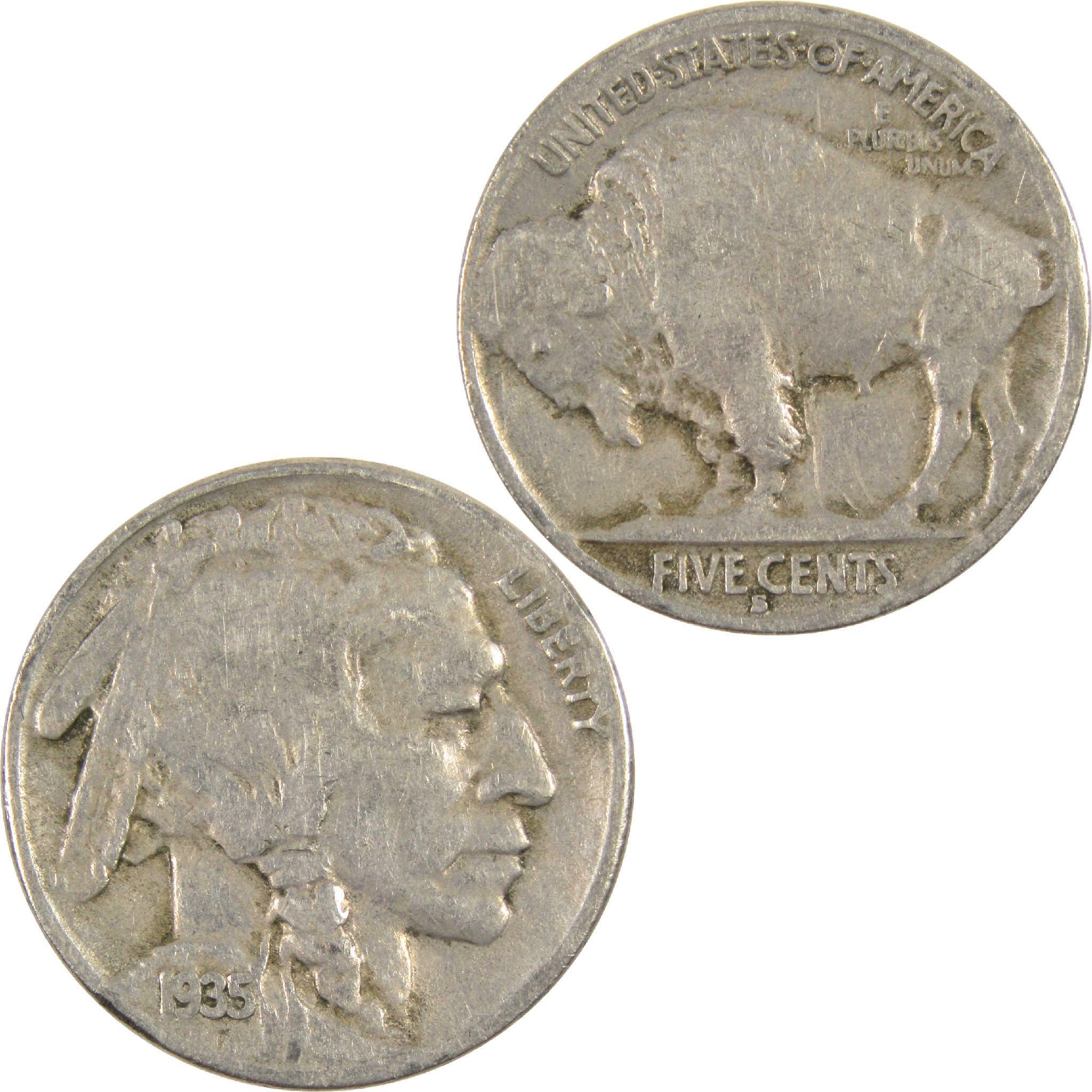 1935 S Indian Head Buffalo Nickel G Good 5c Coin