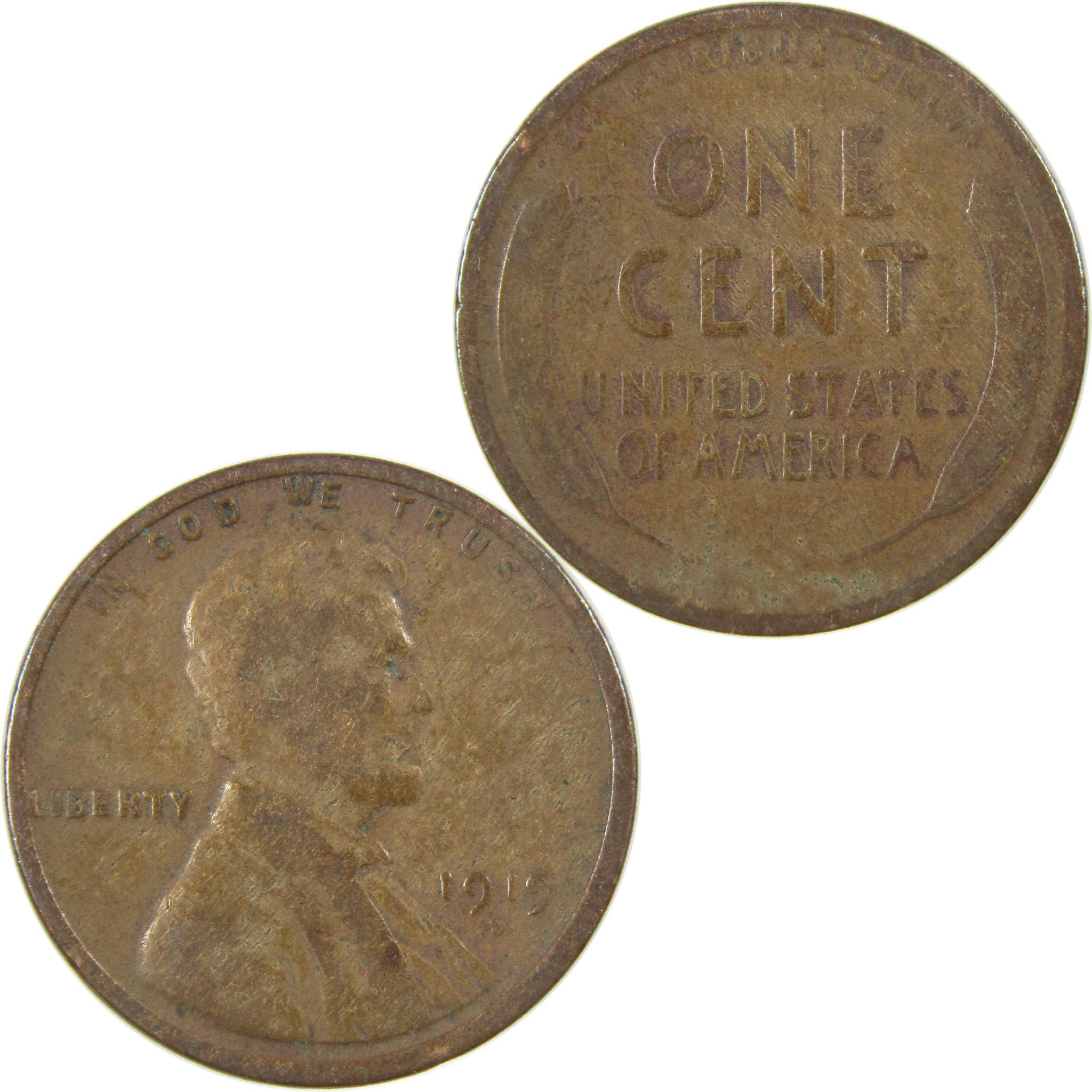 1919 D Lincoln Wheat Cent G Good Penny 1c Coin Collectible SKU:I27176