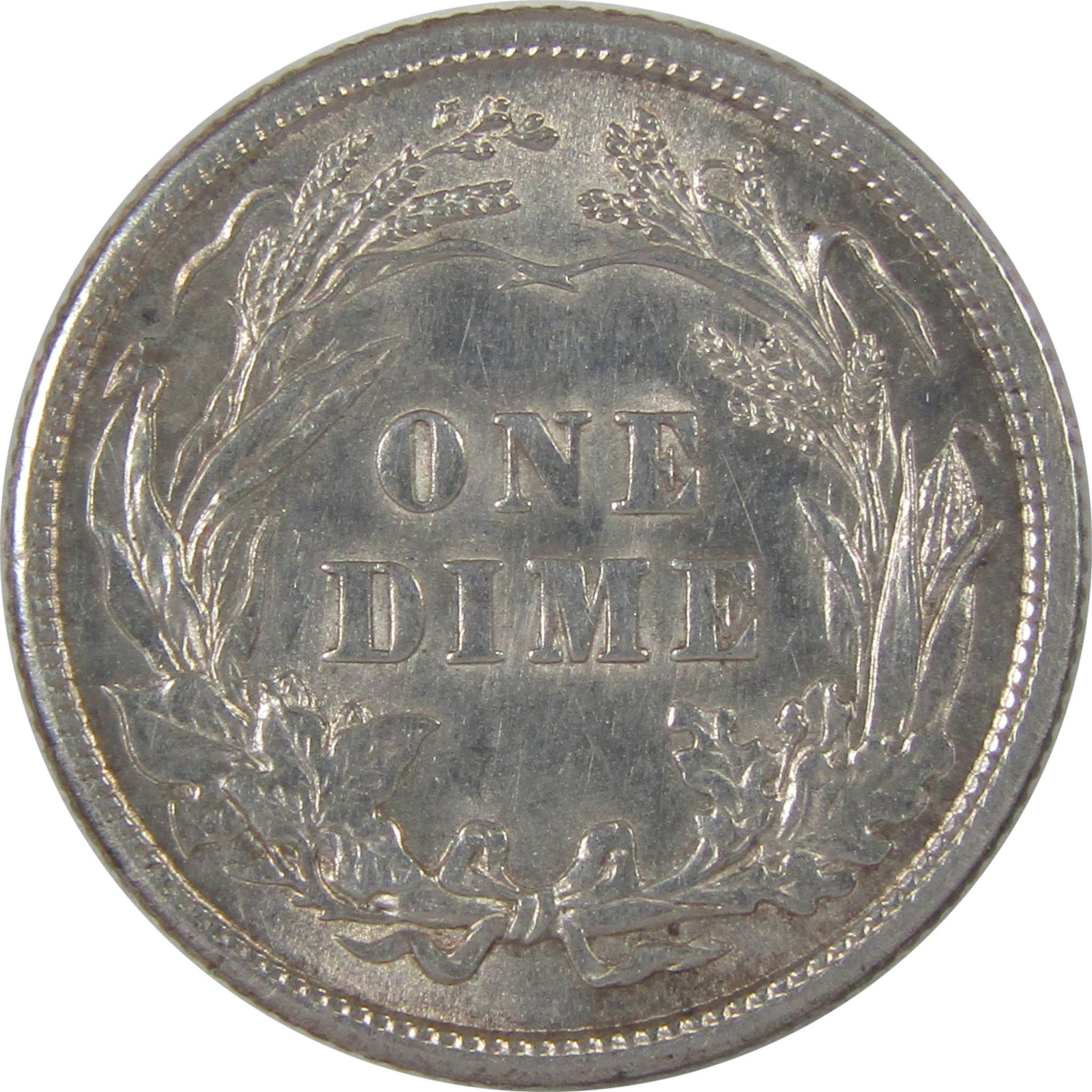 1912 Barber Dime AU About Uncirculated Silver 10c Coin SKU:I18734