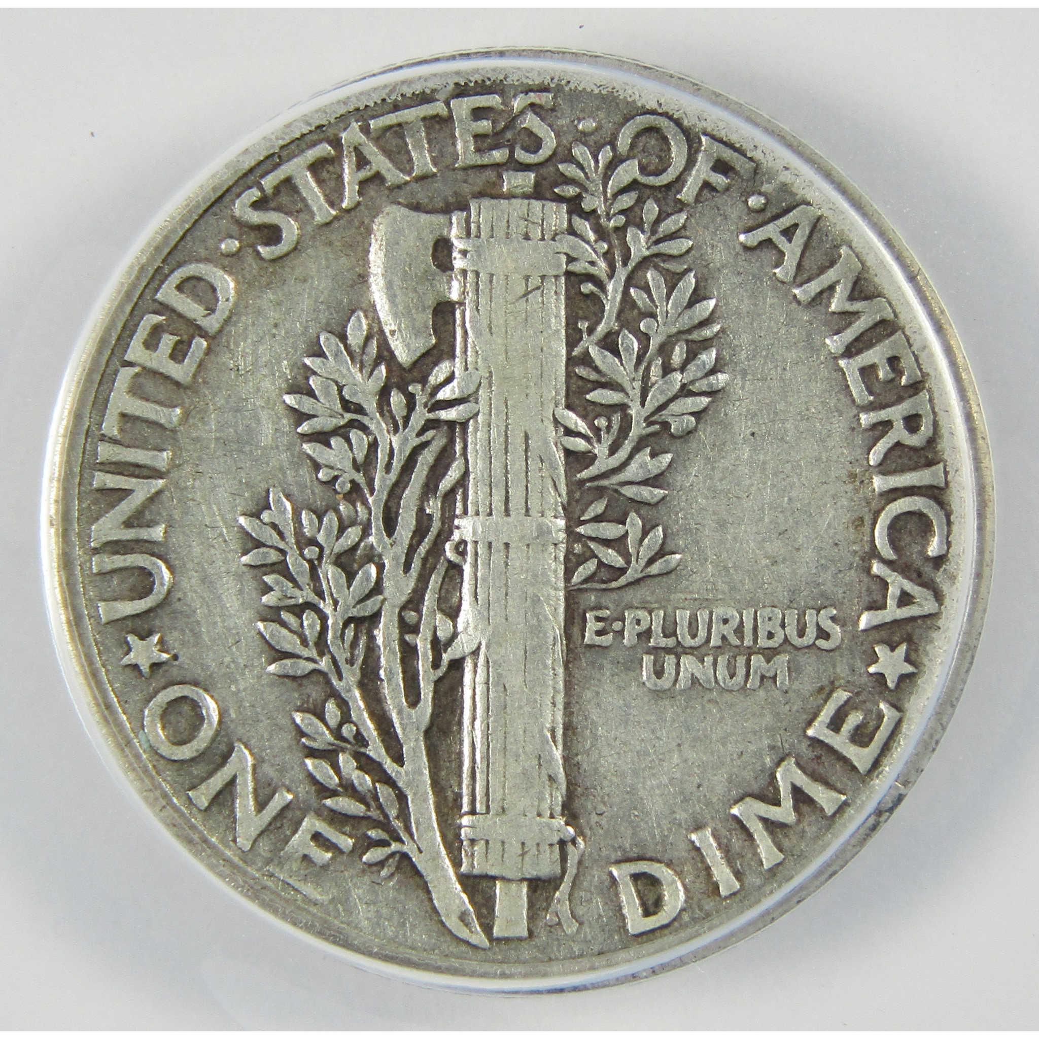 1942/1 Mercury Silver Dime VF 35 Details ANACS 10c Coin SKU:CP765