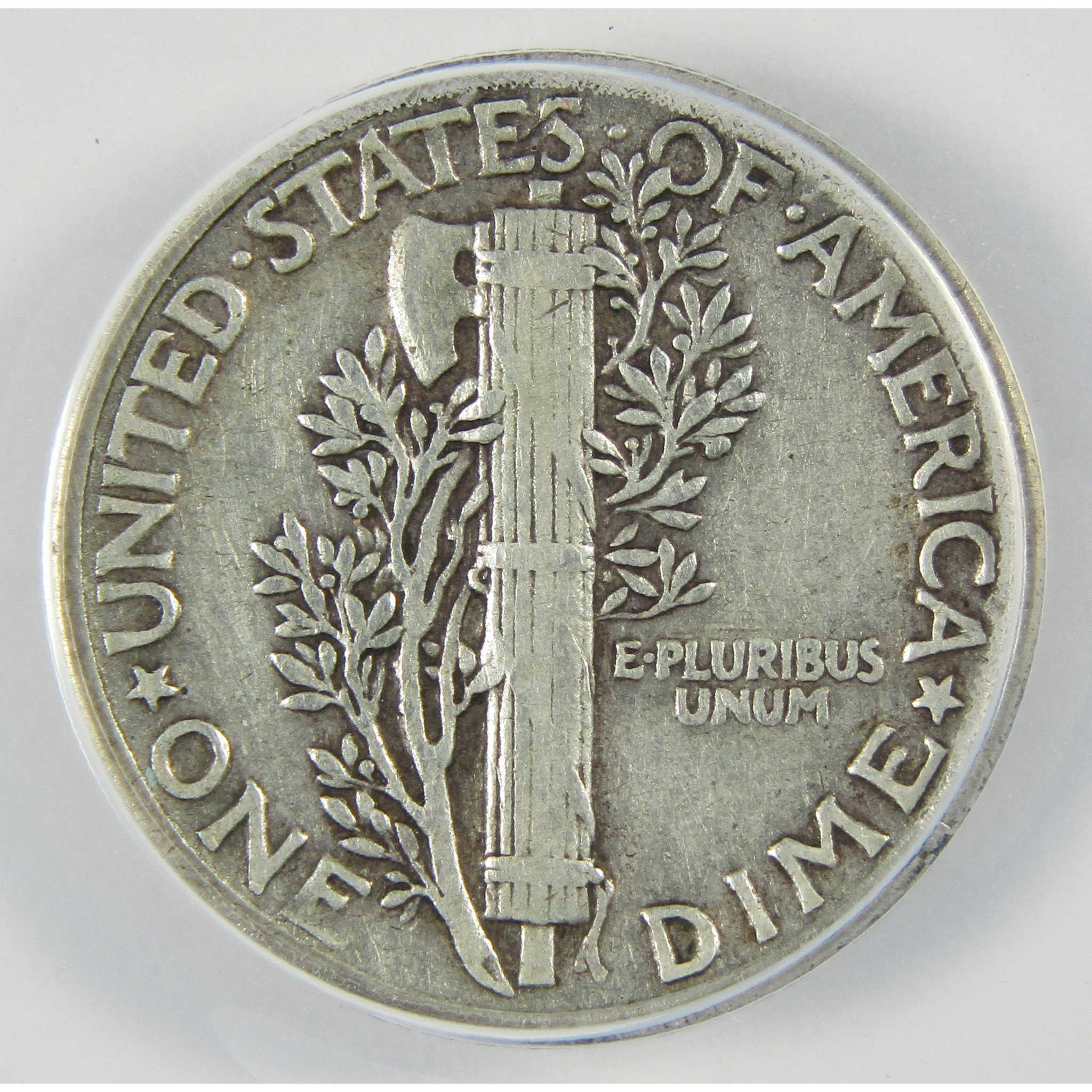 1942/1 Mercury Silver Dime VF 35 Details ANACS 10c Coin SKU:CP765