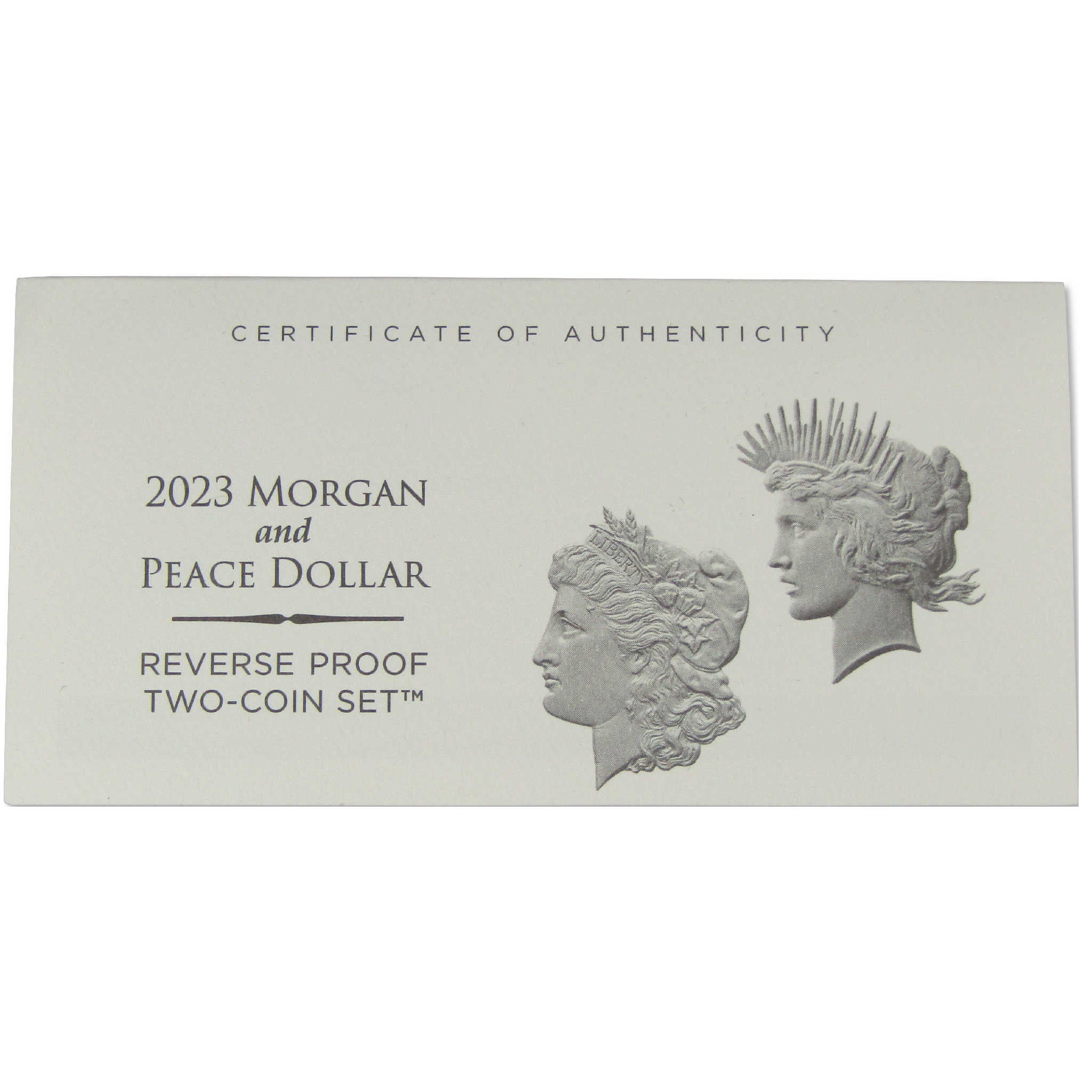 2023 Morgan and Peace Dollar Reverse Proof Two-Coin Set OGP COA