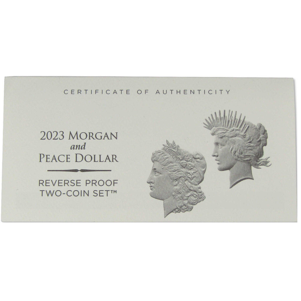 2023 Morgan and Peace Dollar Reverse Proof Two-Coin Set OGP COA