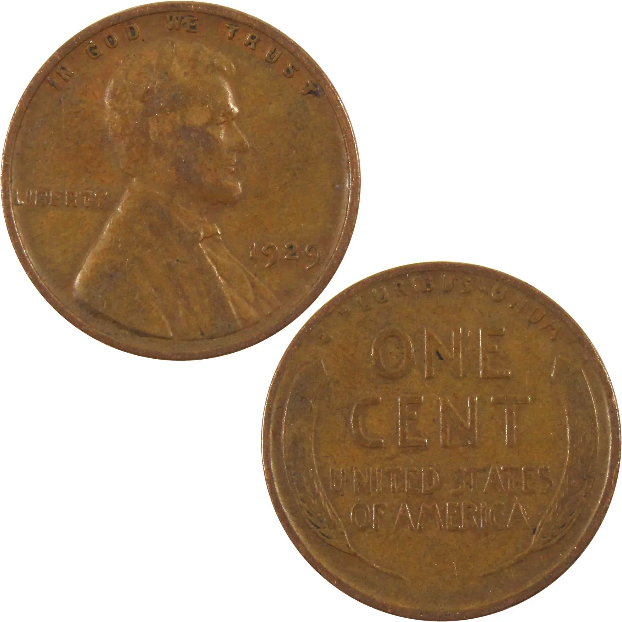 1929 Lincoln Wheat Cent F Fine Penny 1c Coin