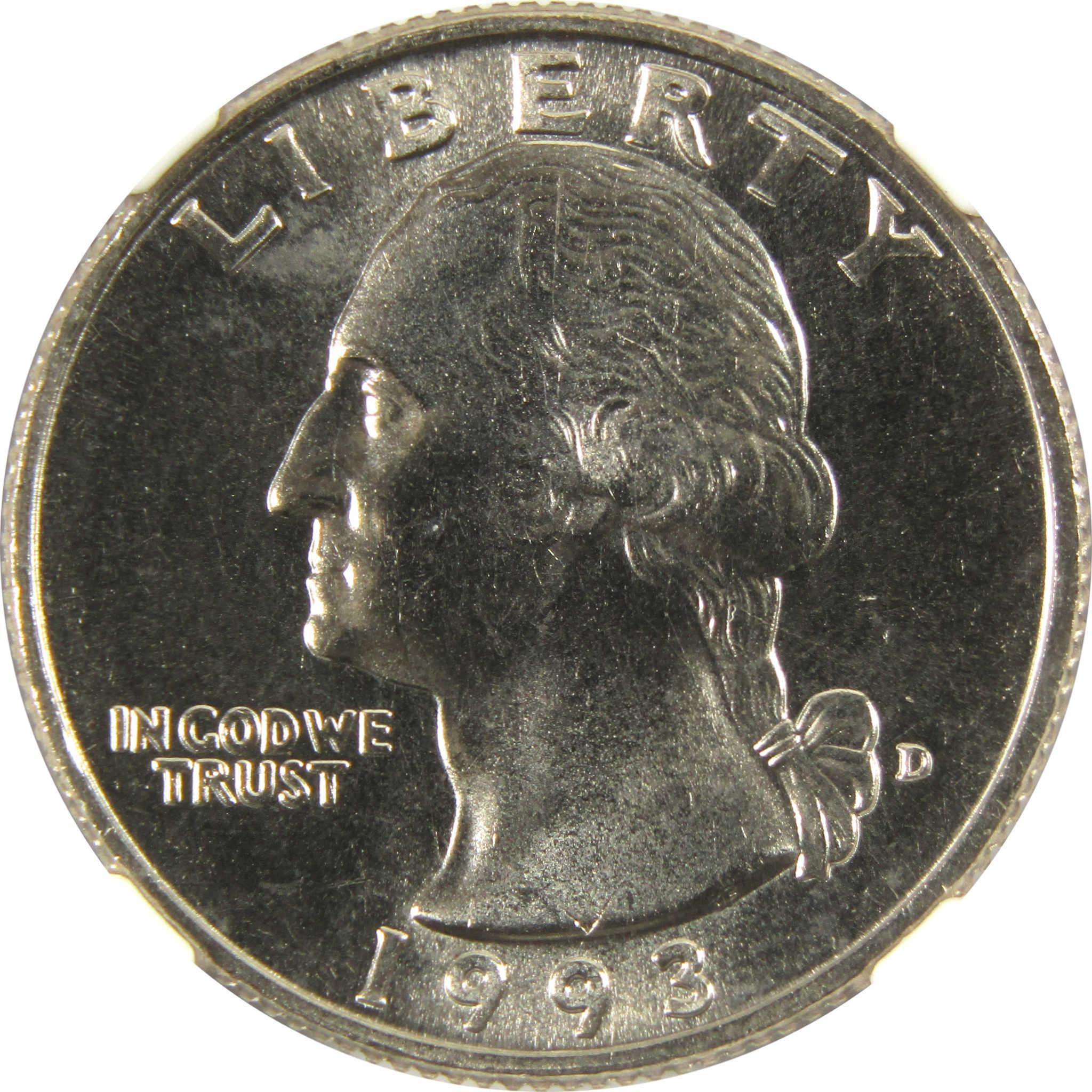 1993 D Washington Quarter MS 67 NGC Clad 25c Uncirculated SKU:I9593